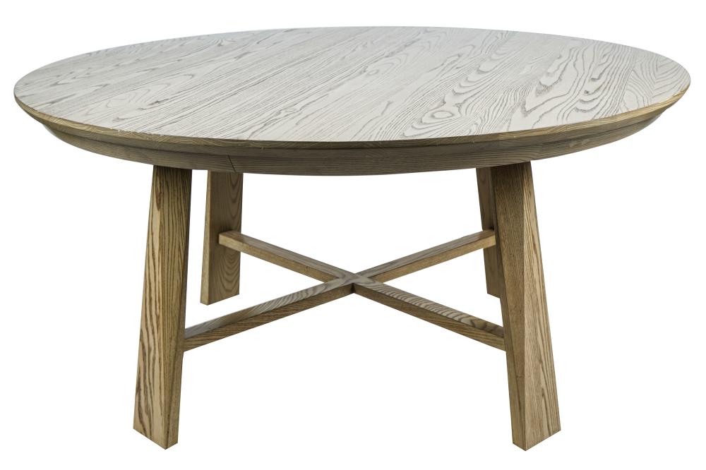 ROUND BLEACHED WOOD DINING TABLEcontemporary,