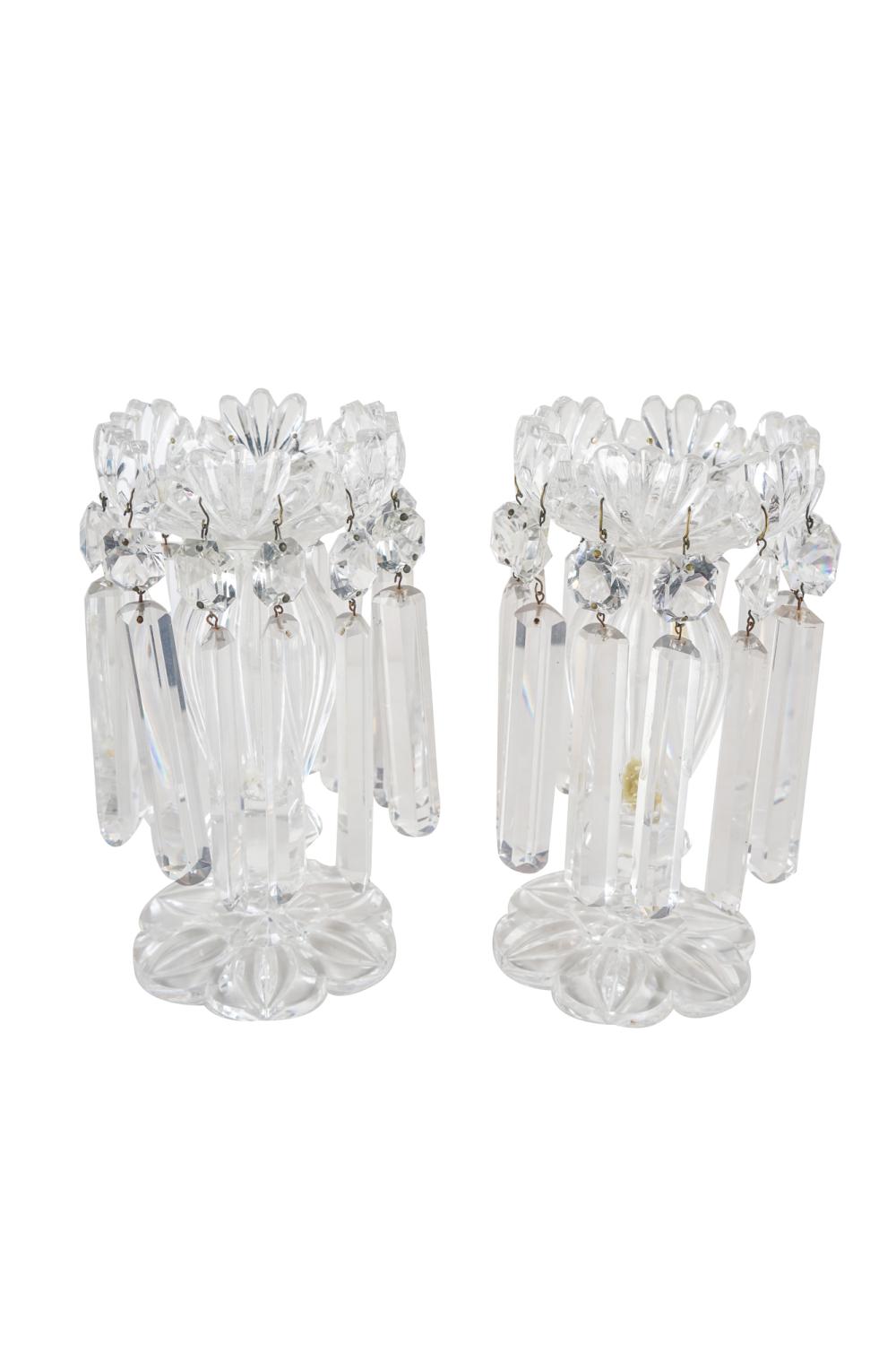 PAIR OF CRYSTAL GIRANDOLESCondition: