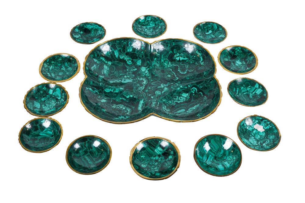 MALACHITE VENEERED NUT SETcomprising 336873