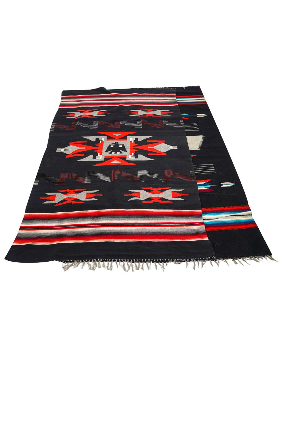 TWO MEXICAN BLACK WOOL BLANKETSProvenance  336890