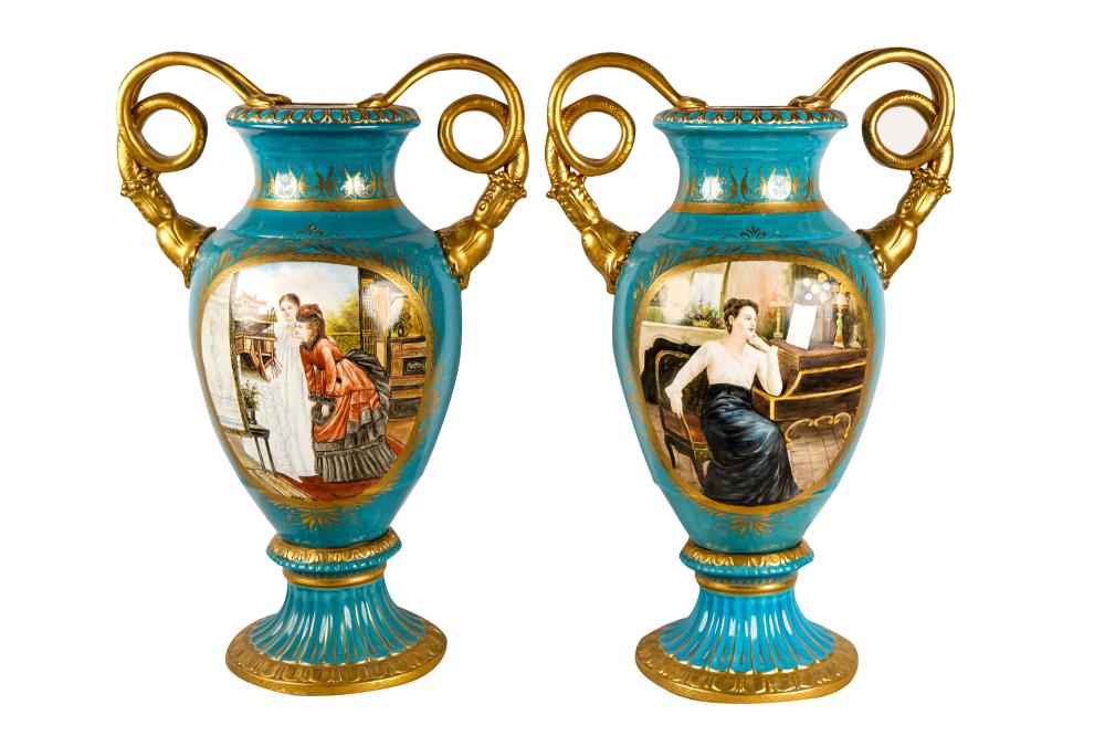 PAIR OF SEVRES STYLE PORCELAIN 3368a7