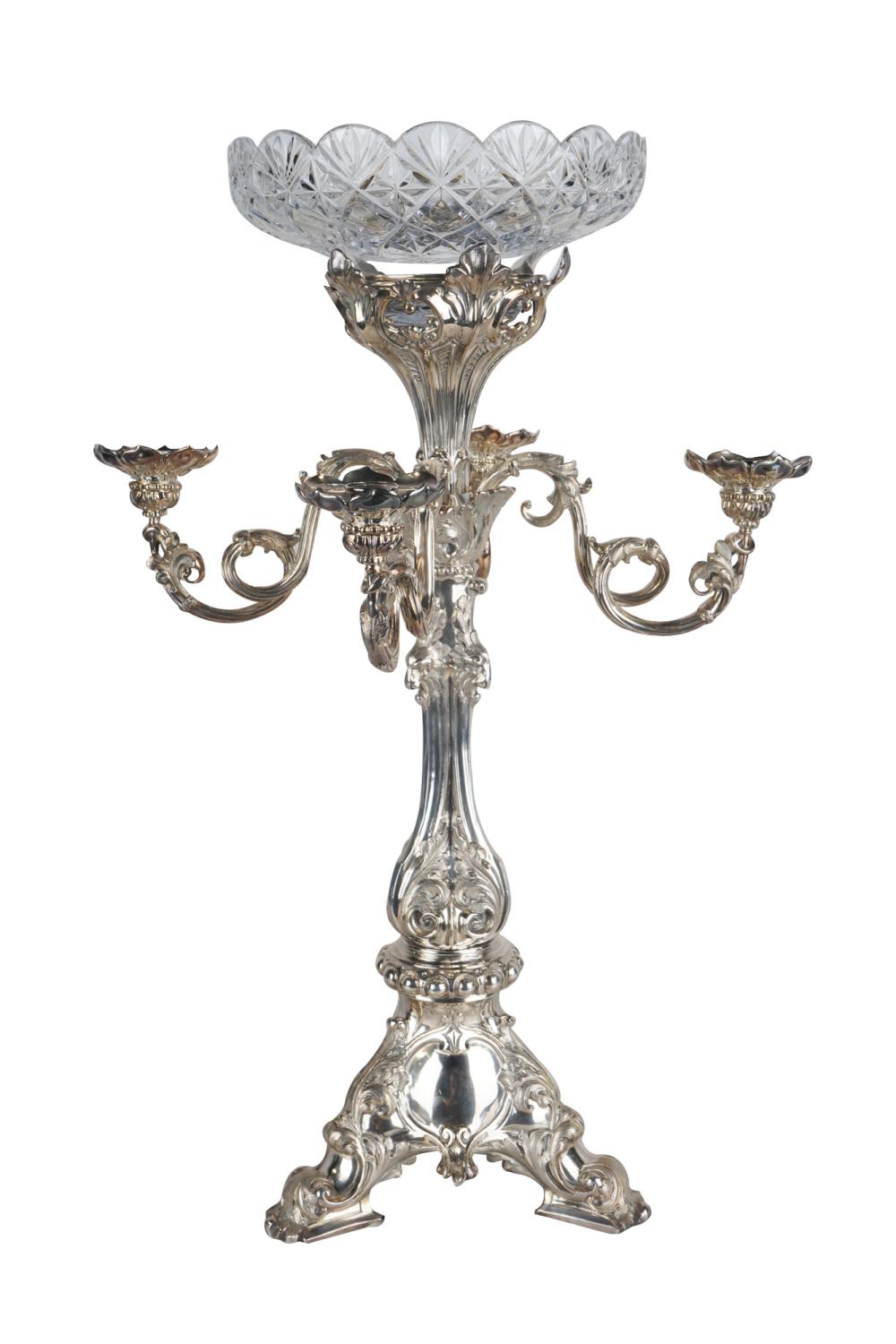 SILVERPLATE CUT GLASS EPERGNEwith 336933