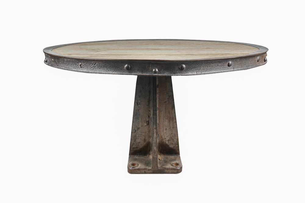 ROUND IRON BLEACHED WOOD INDUSTRIAL 336935