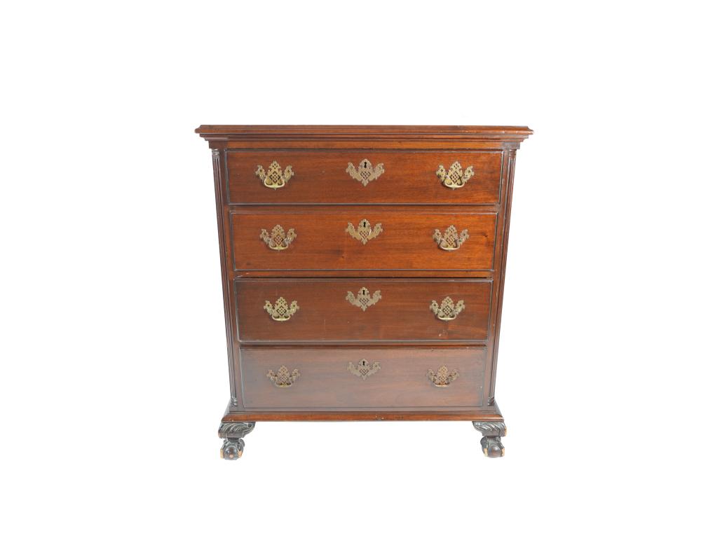 CHIPPENDALE-STYLE MAHOGANY FOUR-DRAWER