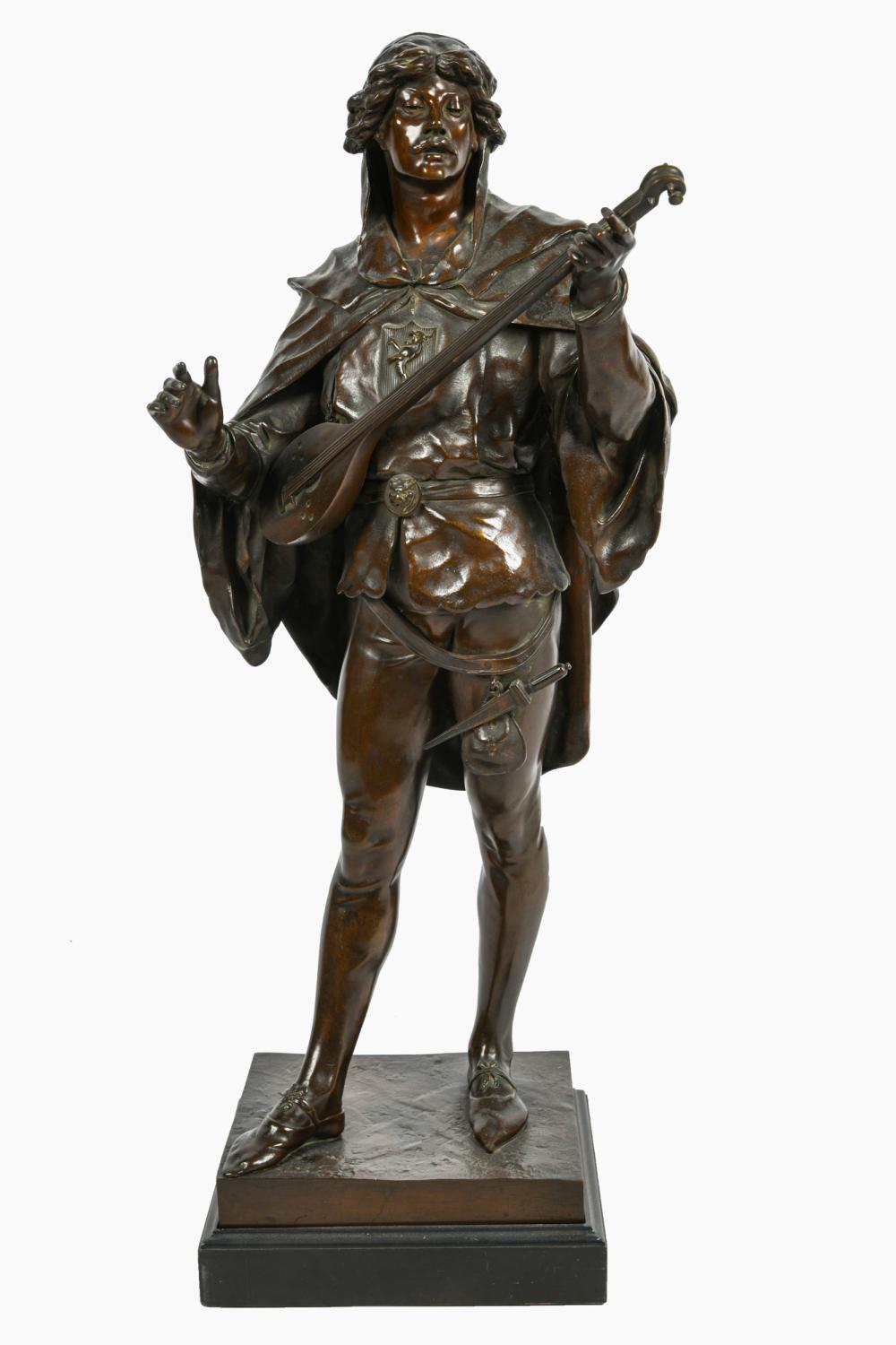 EMILE LOUIS PICAULT LUTE PLAYERpatinated 33697f