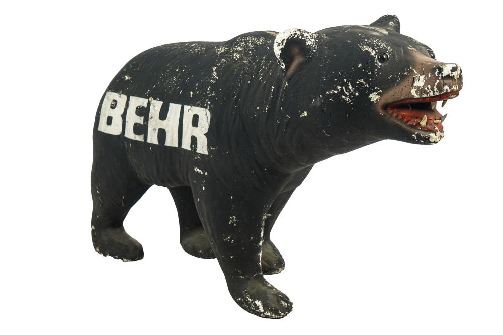 BEHR FIGURAL BEAR ADVERTISING SIGNpainted 3369ec