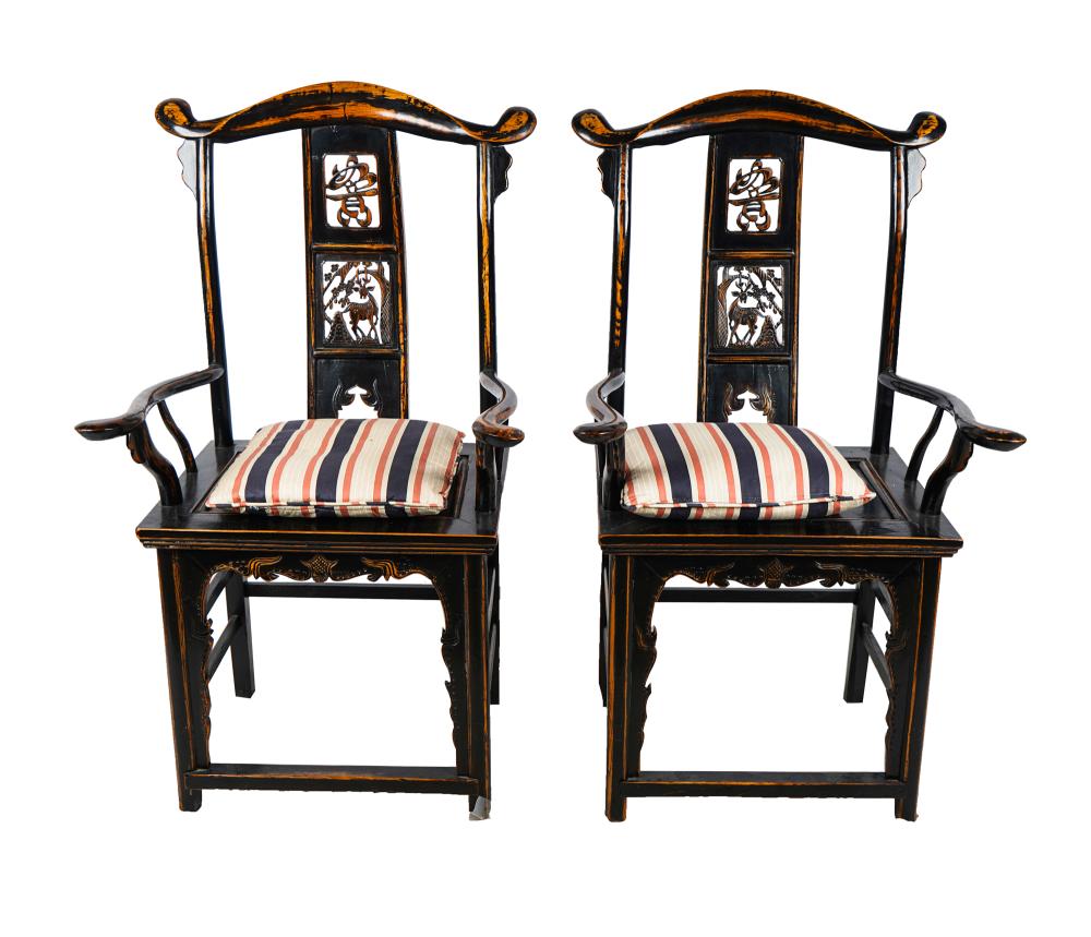 PAIR OF GILT EBONIZED CHINESE 336a11