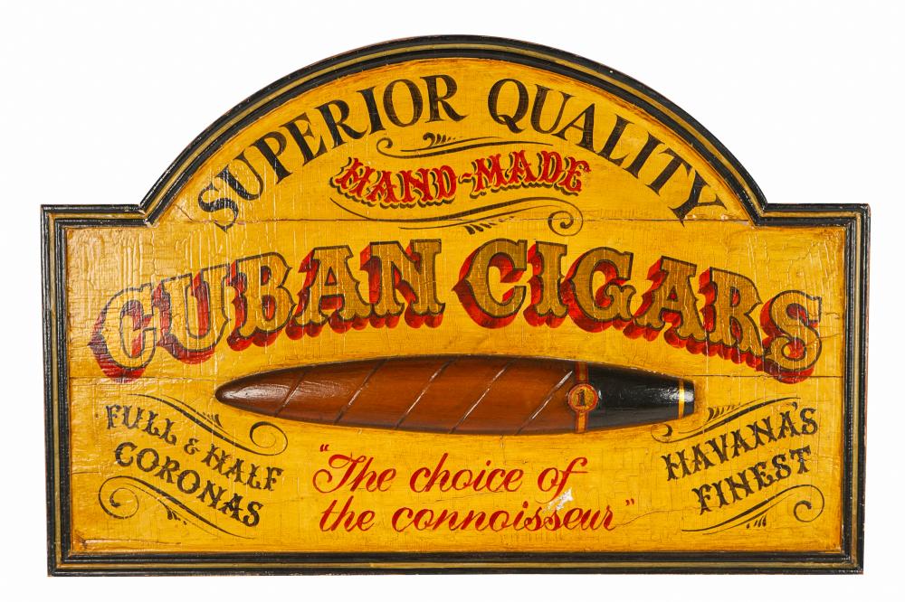  CUBAN CIGARS PAINTED WOOD SIGNCondition  336a24