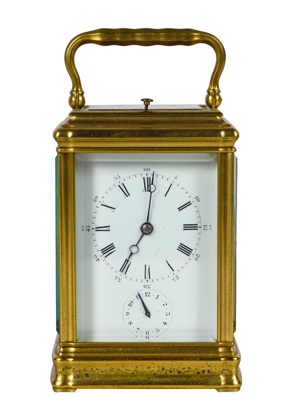 BRASS GLASS CARRIAGE CLOCKthe 336a39