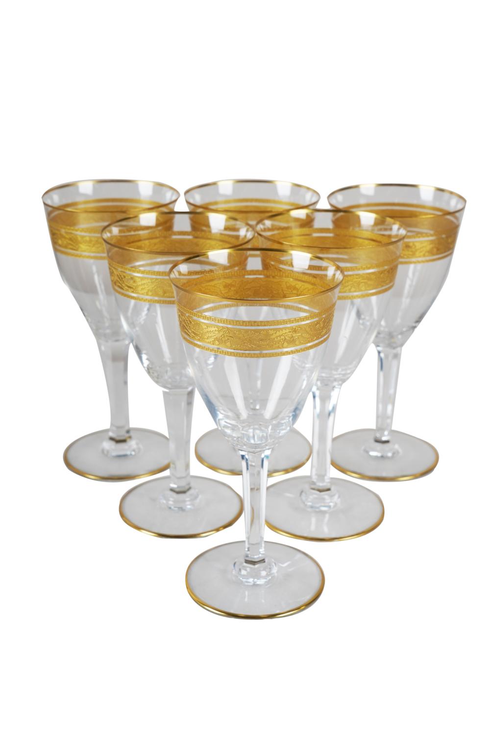 ELEVEN BACCARAT GOLD RIMMED GLASSESWith 336a43