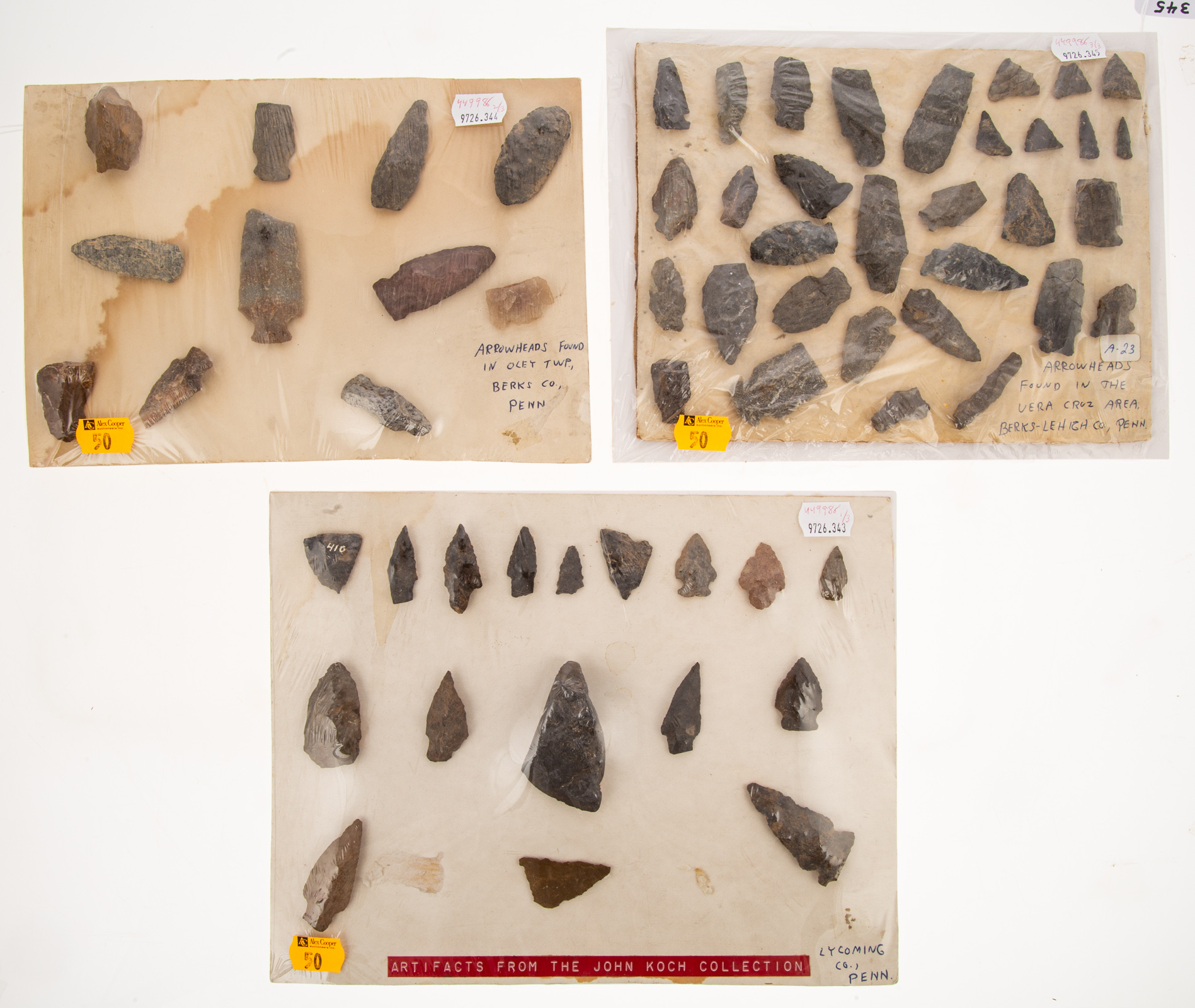 GROUP OF ARROWHEADS & OTHER STONE