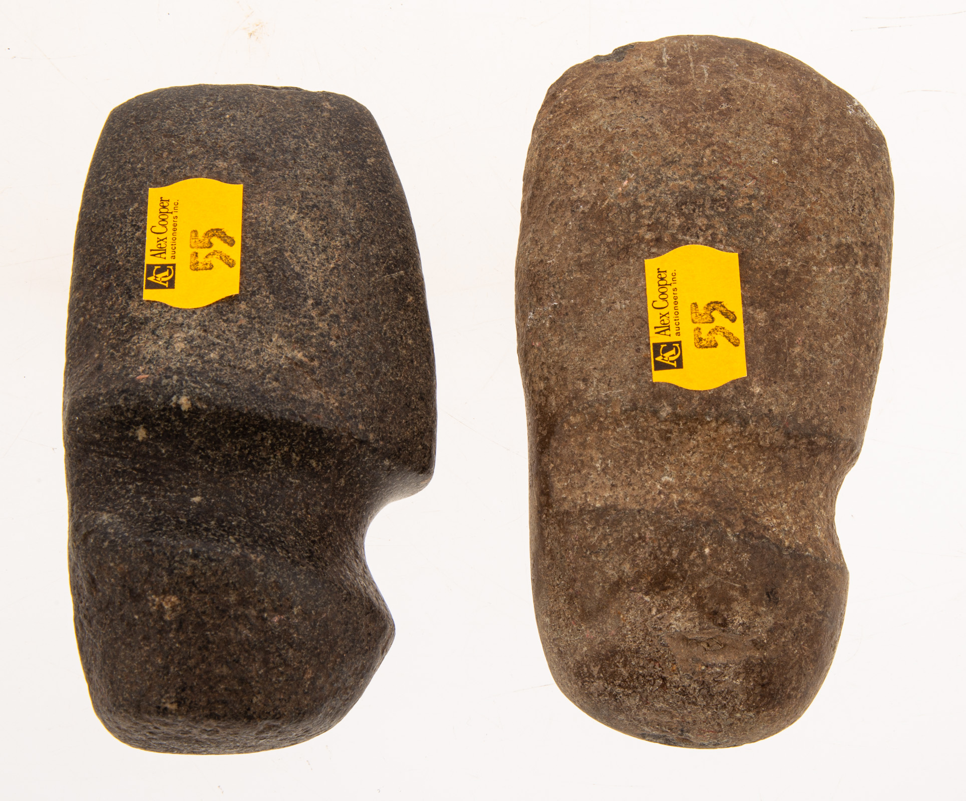 TWO NATIVE AMERICAN STONE AXE HEADS 336a8d