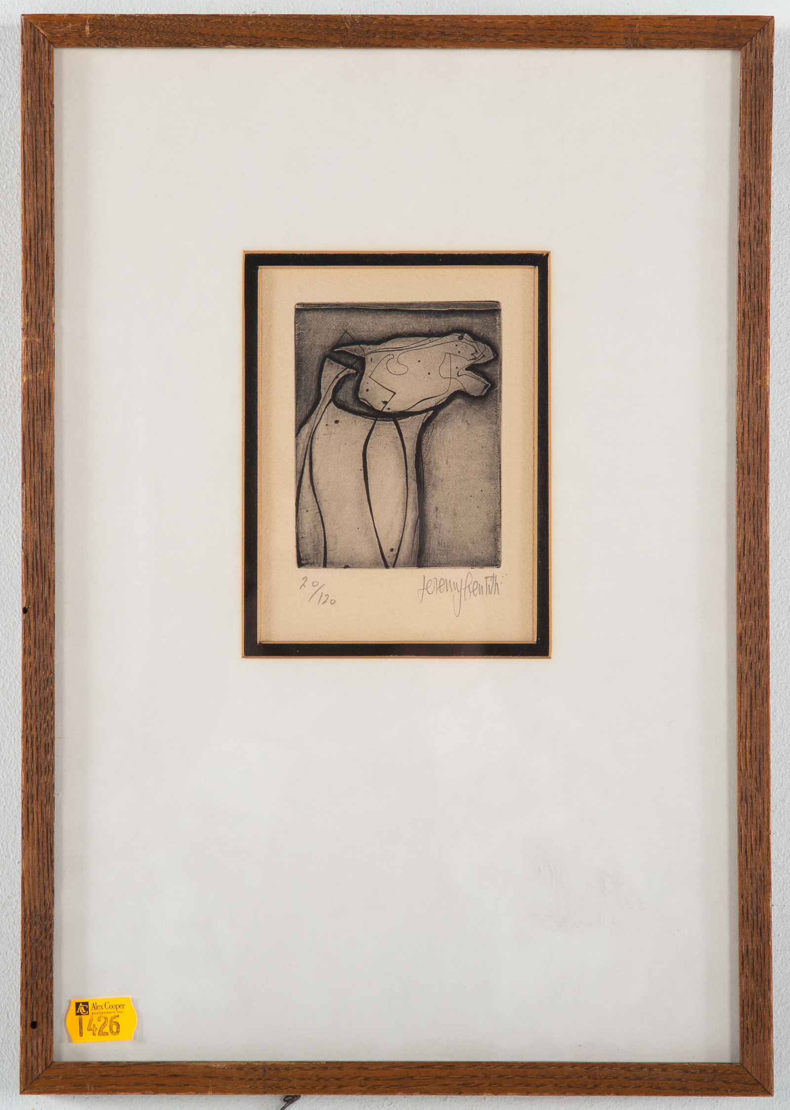 JEREMY RENLITH. HORSE HEAD, ETCHING