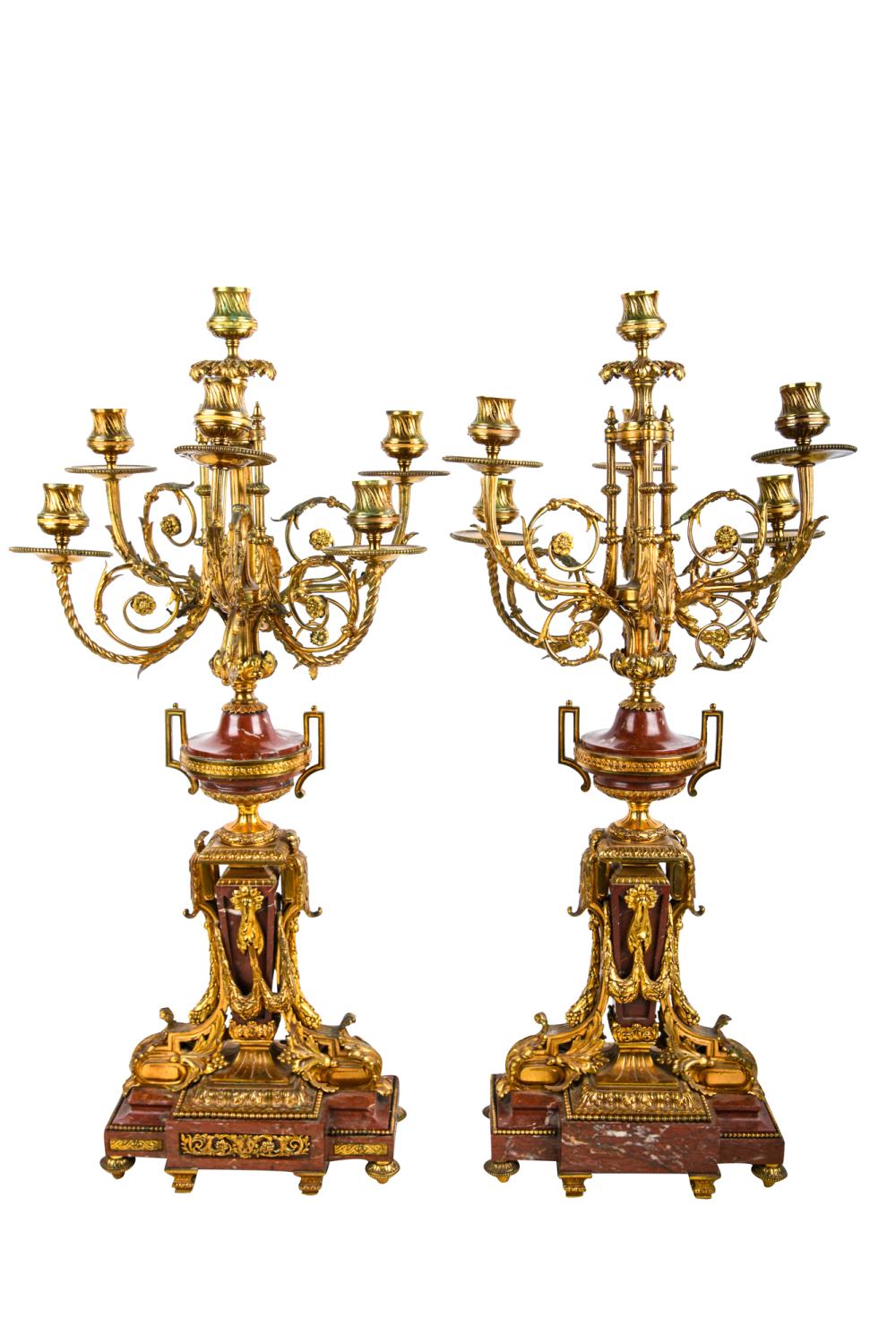 PAIR FRENCH EMPIRE STYLE GILT BRONZE 336beb