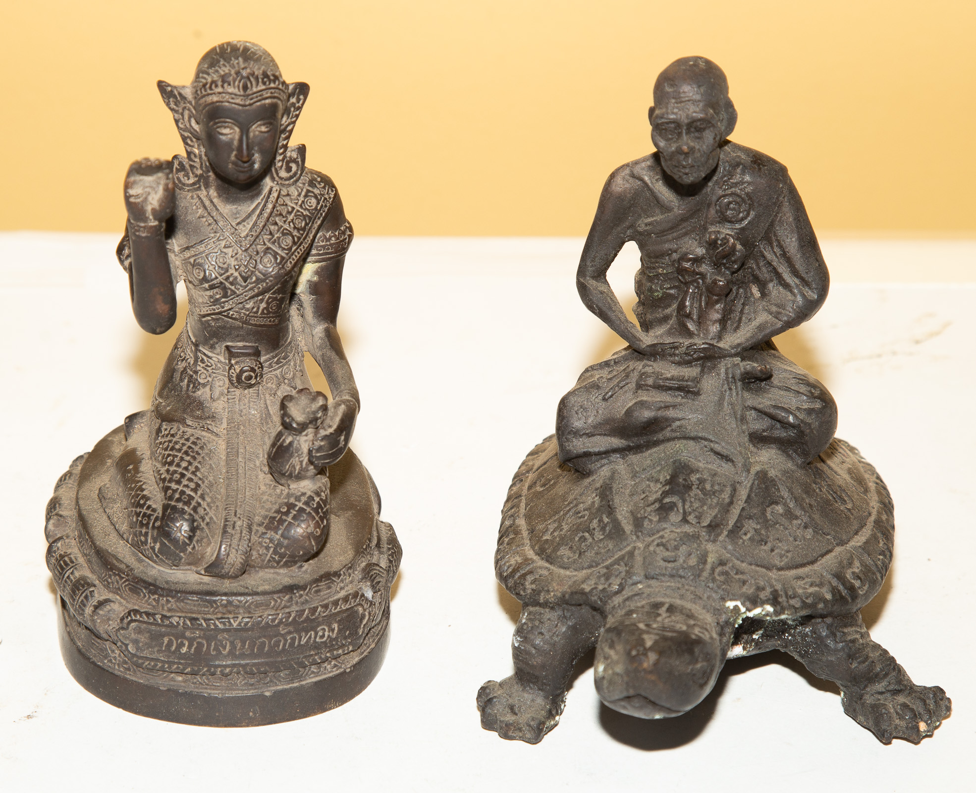 TWO ASIAN BRONZE FIGURES Includes 334552