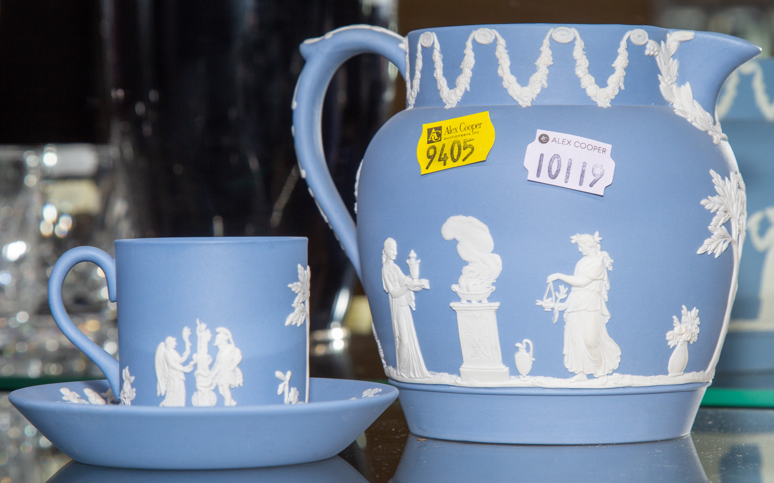 WEDGWOOD PITCHER & CUP & SAUCER .
