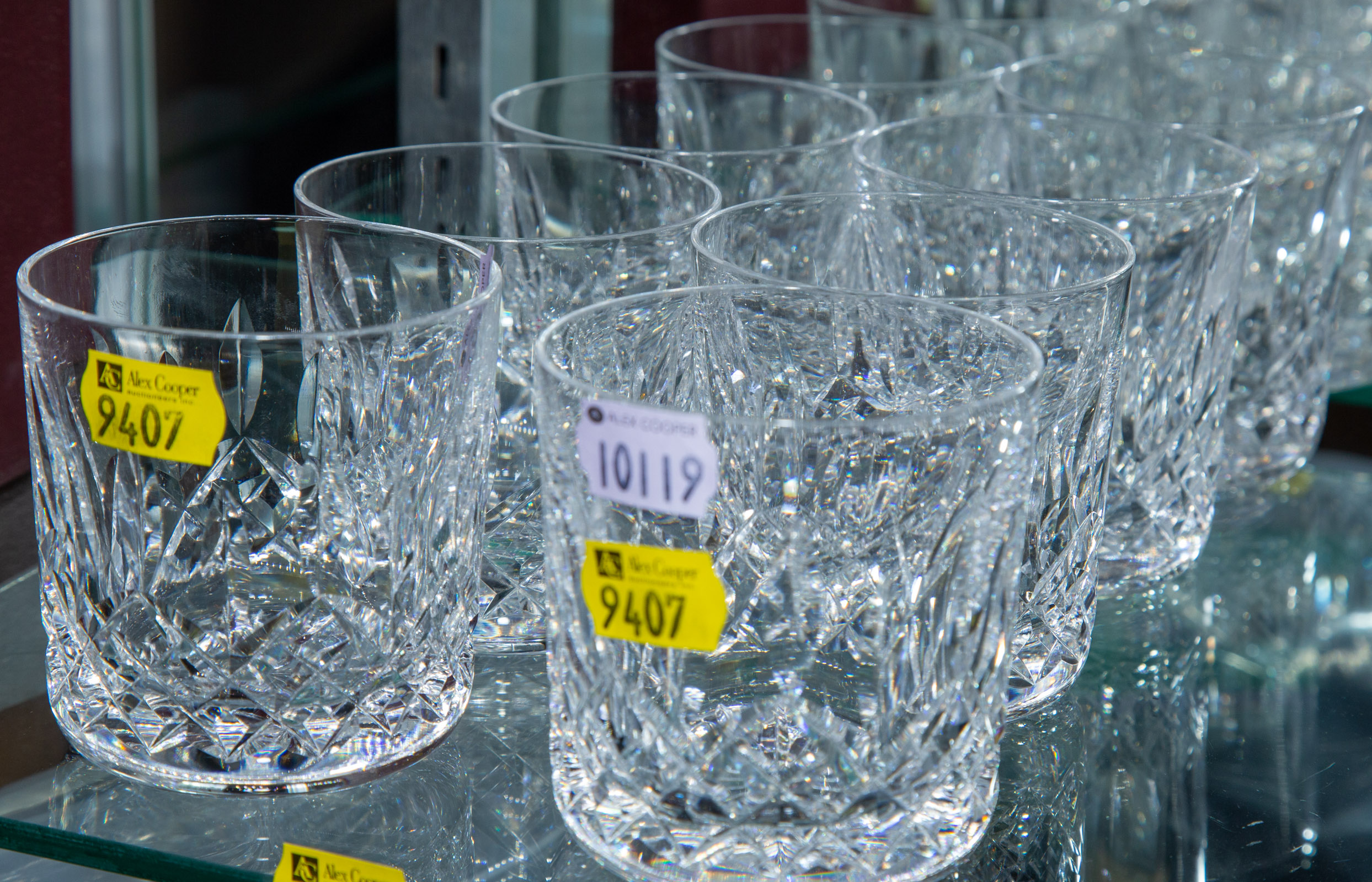 EIGHT WATERFORD LISMORE TUMBLERS 334576