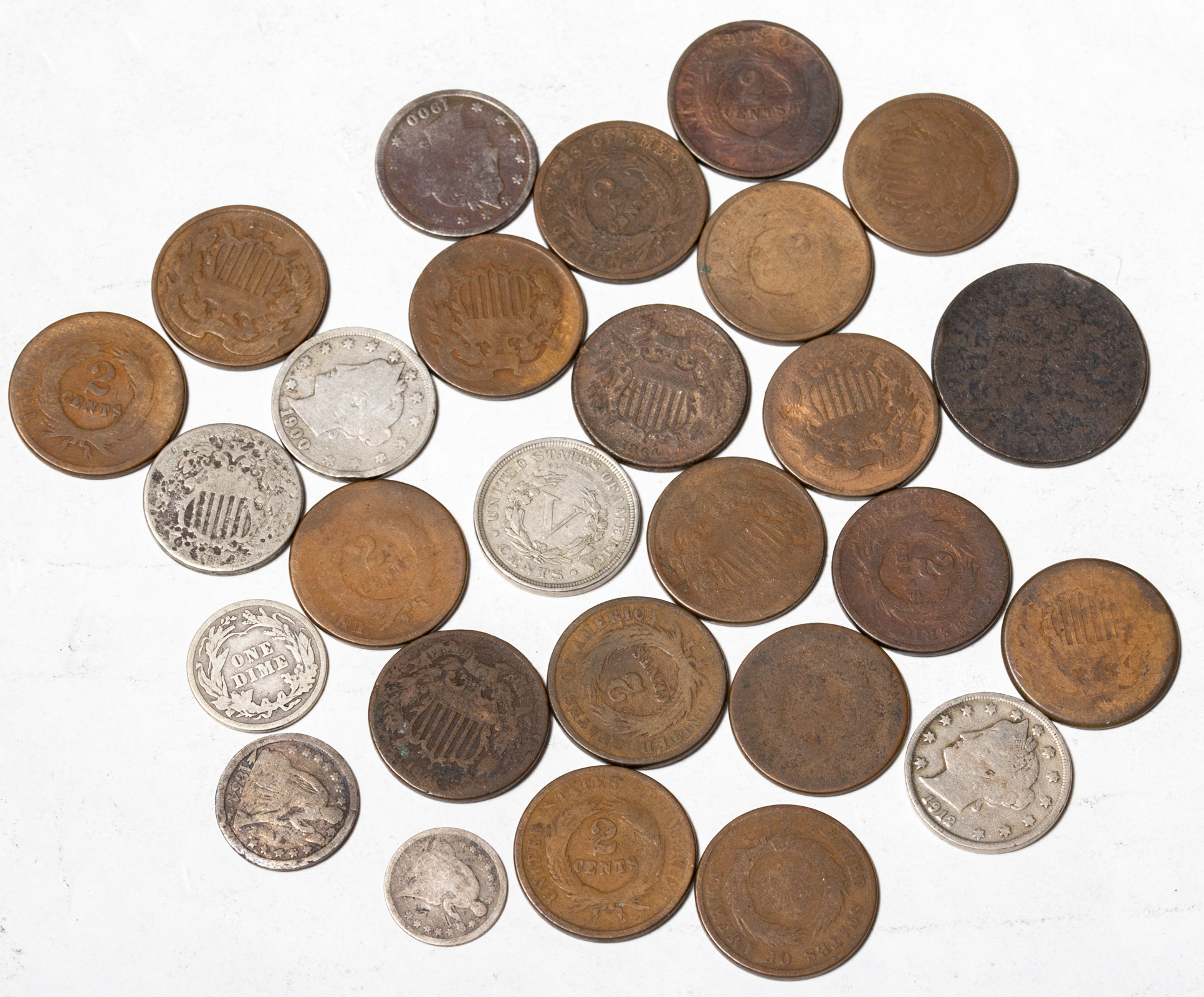 SMALL BAG OF CULL TYPE COINS 18 33459d