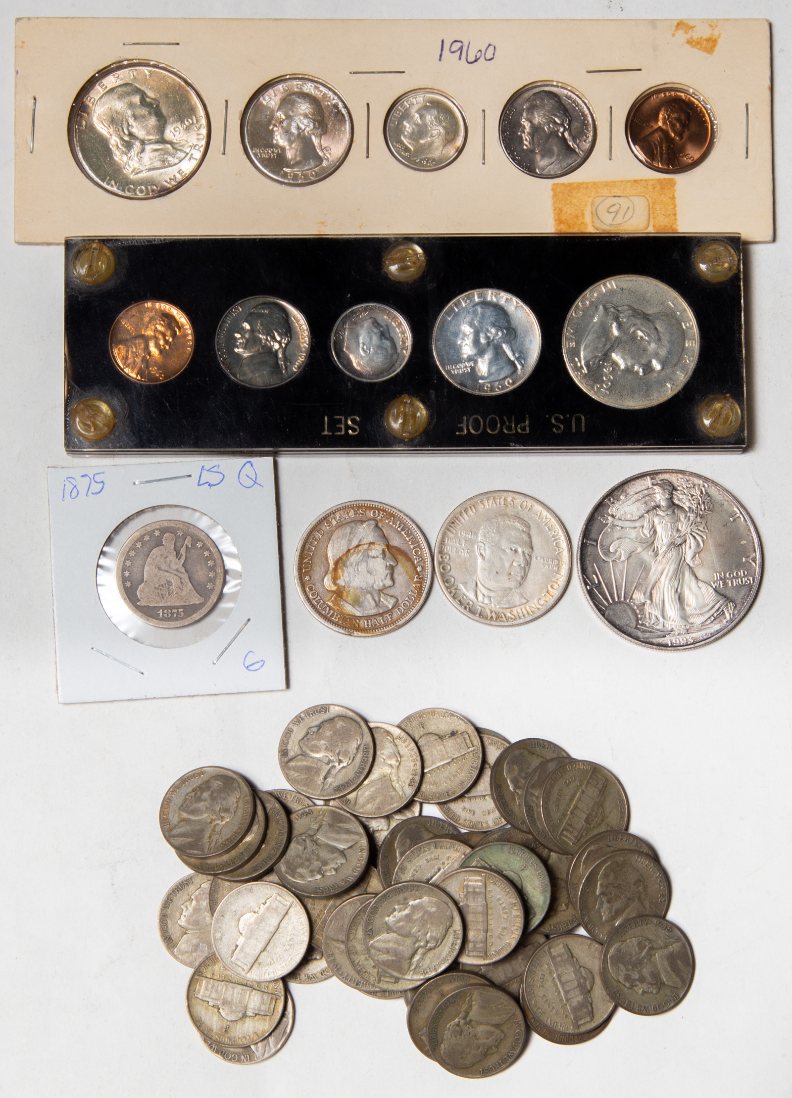 MIX OF US SILVER COINS 45 Silver 3345b4