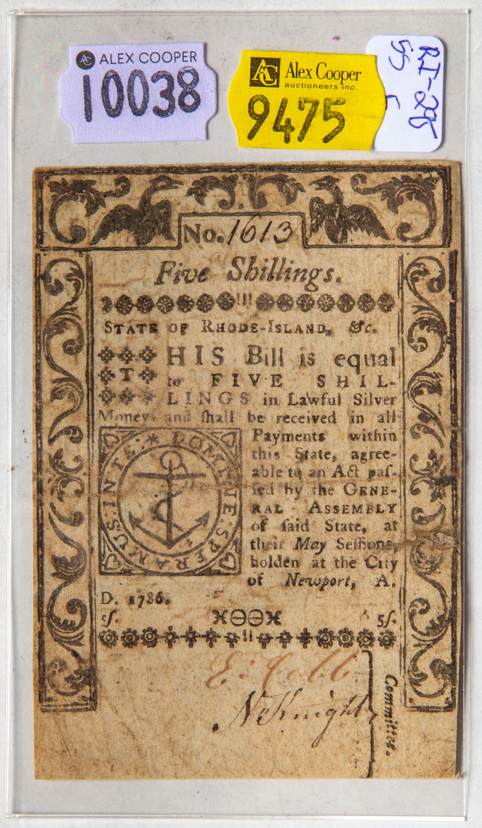 COLONIAL CURRENCY: RHODE ISLAND-295