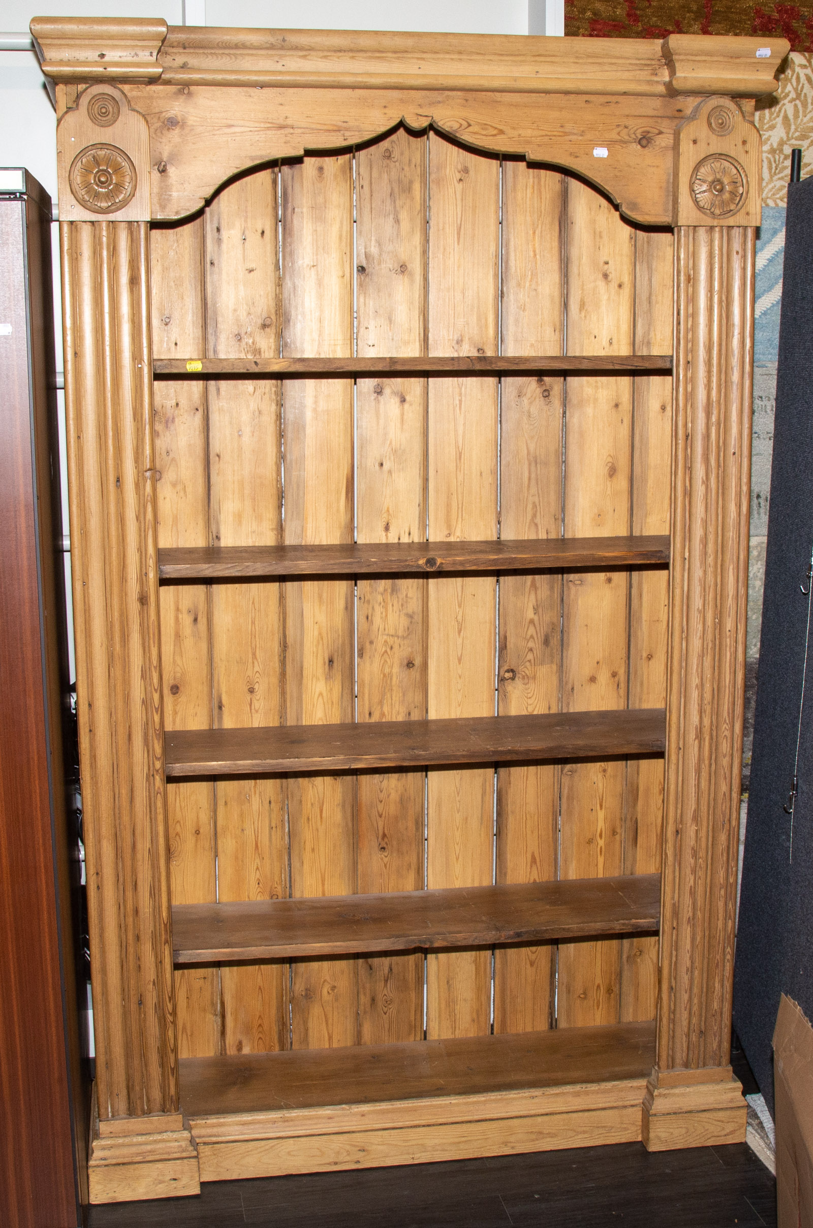 ANTIQUE STYLE PINE BOOKCASE Bench