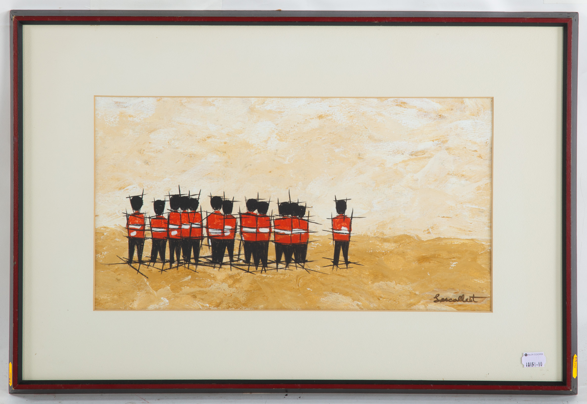 LESCALLEET. QUEENS GUARDS, WATERCOLOR