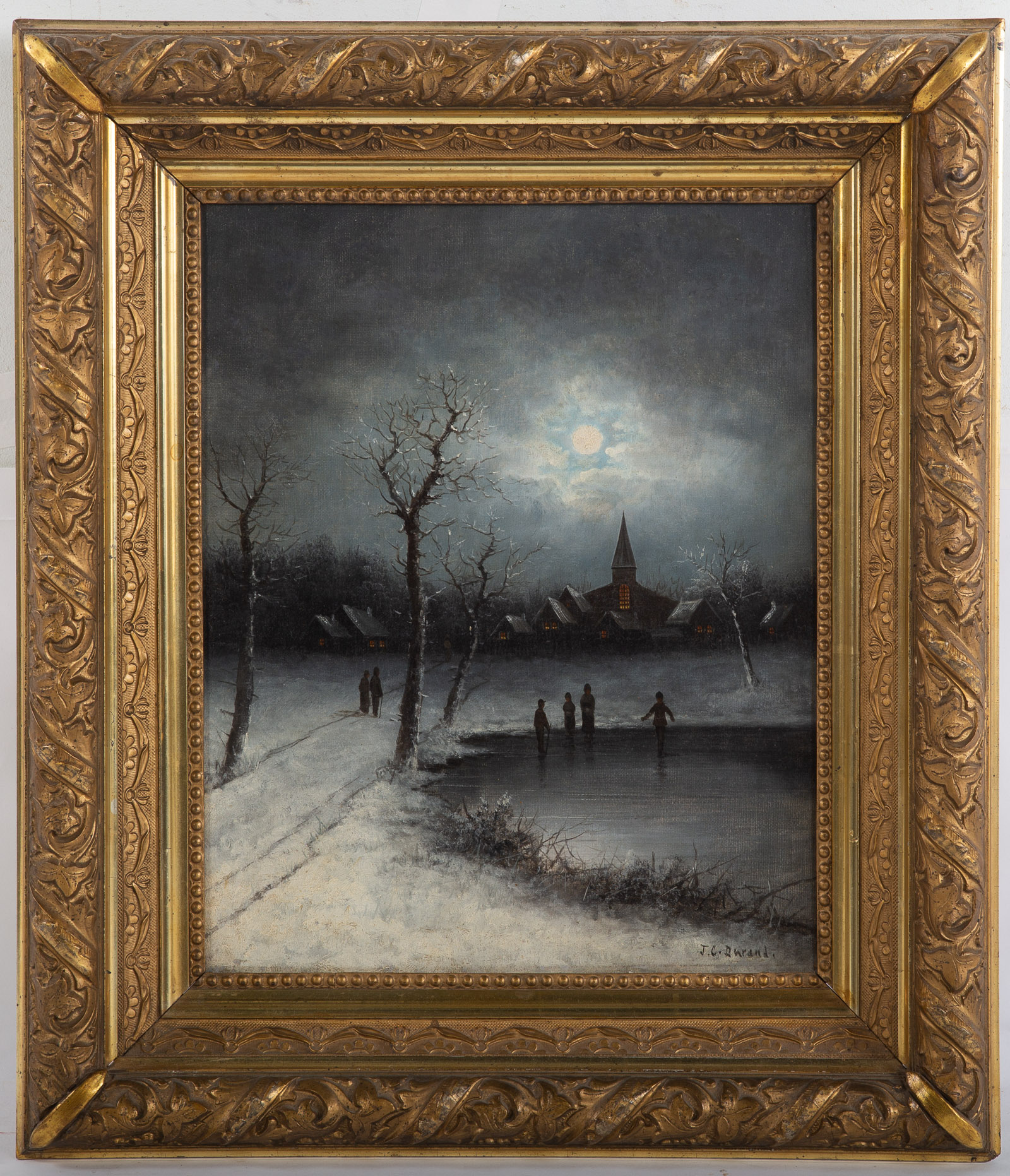 J C DURAND MOONLIT VILLAGE IN 334705