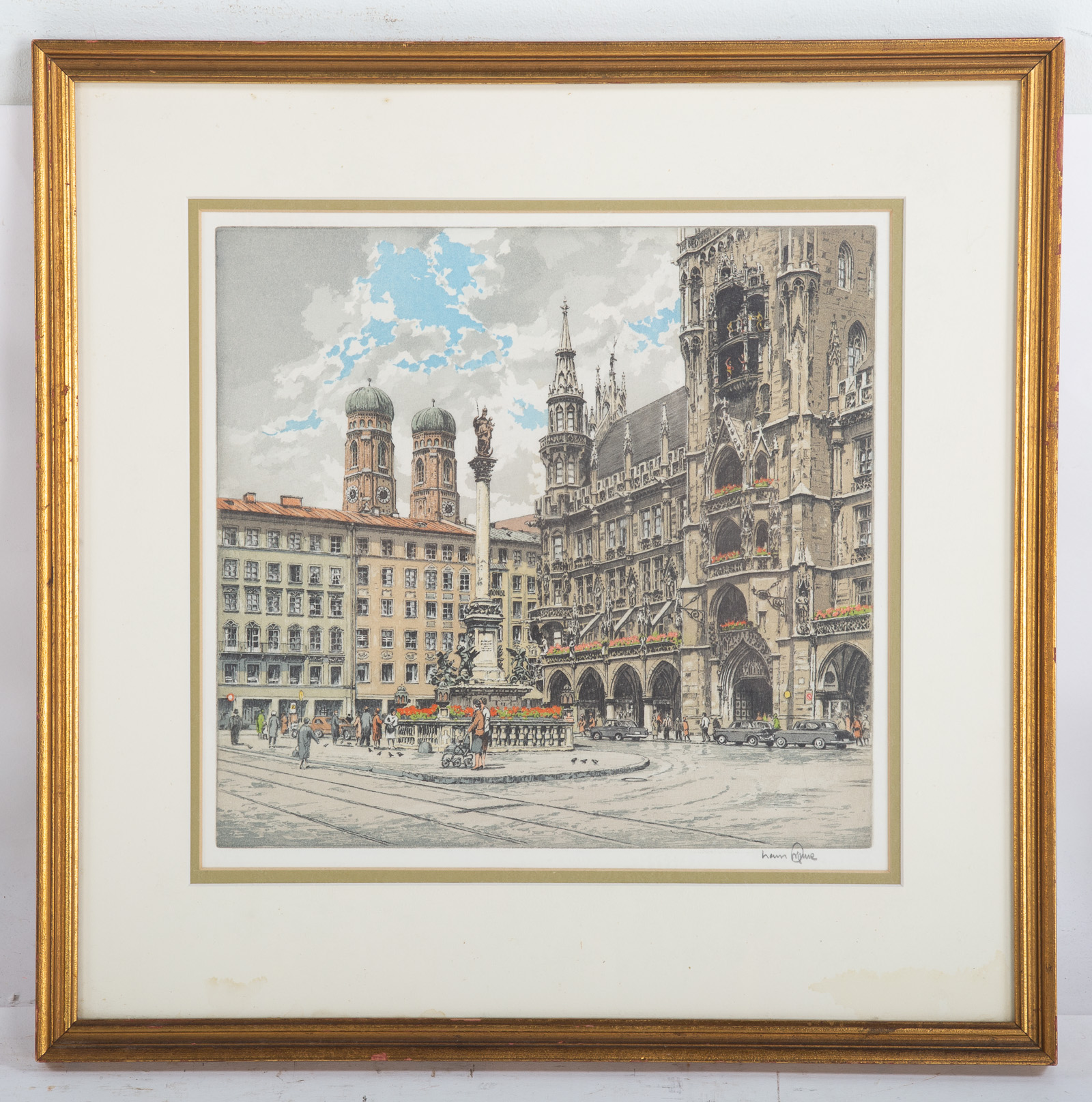 HANS FIGURA. "MARKT PLATZ, MUNCHEN,"