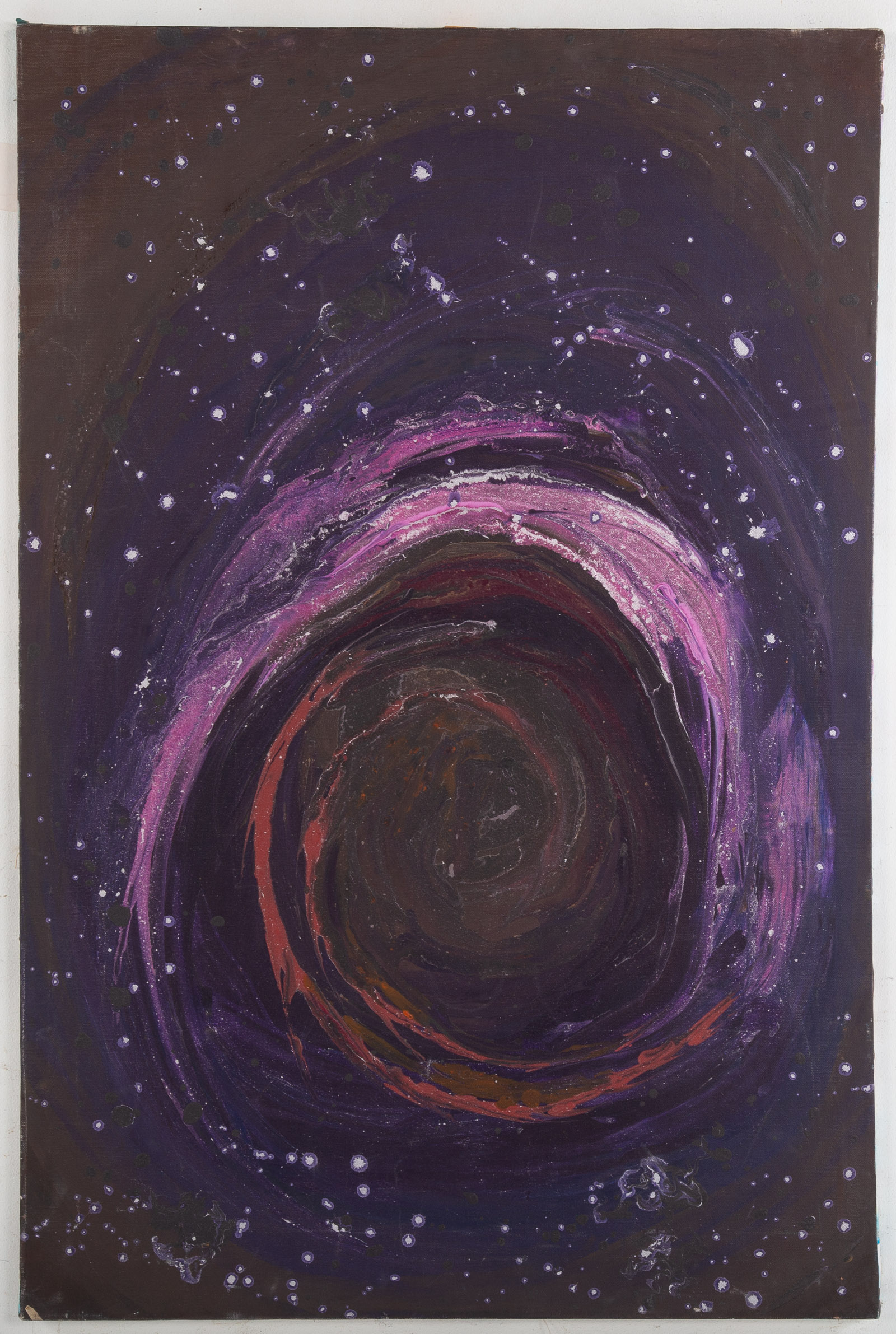 DAVID GILBERT. PURPLE CIRCLES, OIL ON