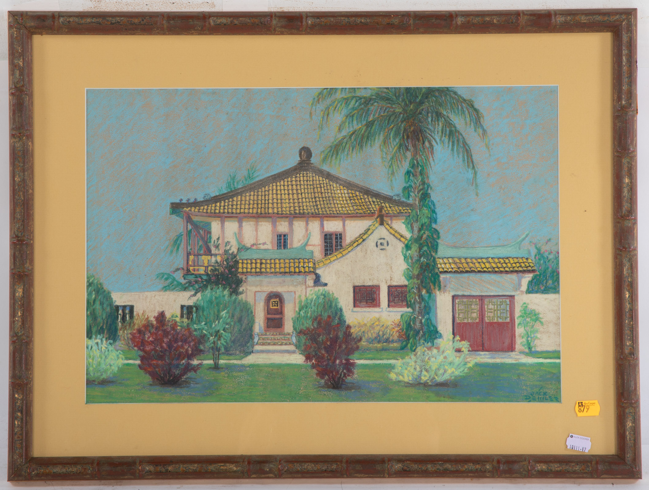 JACK DEKILER HOUSE PORTRAIT PASTEL 33475e