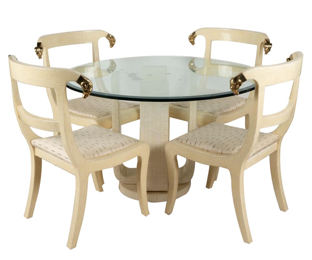 CONTEMPORARY BONE VENEERED DINING 3347aa