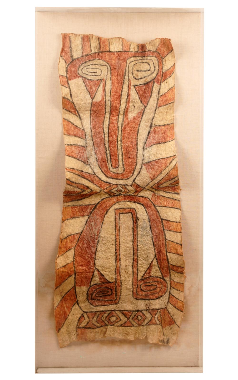 TRIBAL PAINTED BARK PANELmounted 3347d9