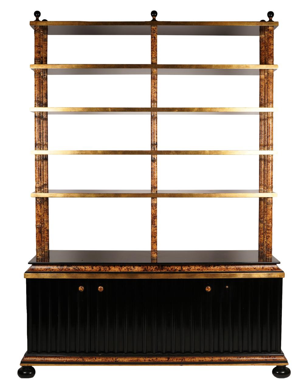 FAUX BAMBOO, GILT & BLACK-PAINTED