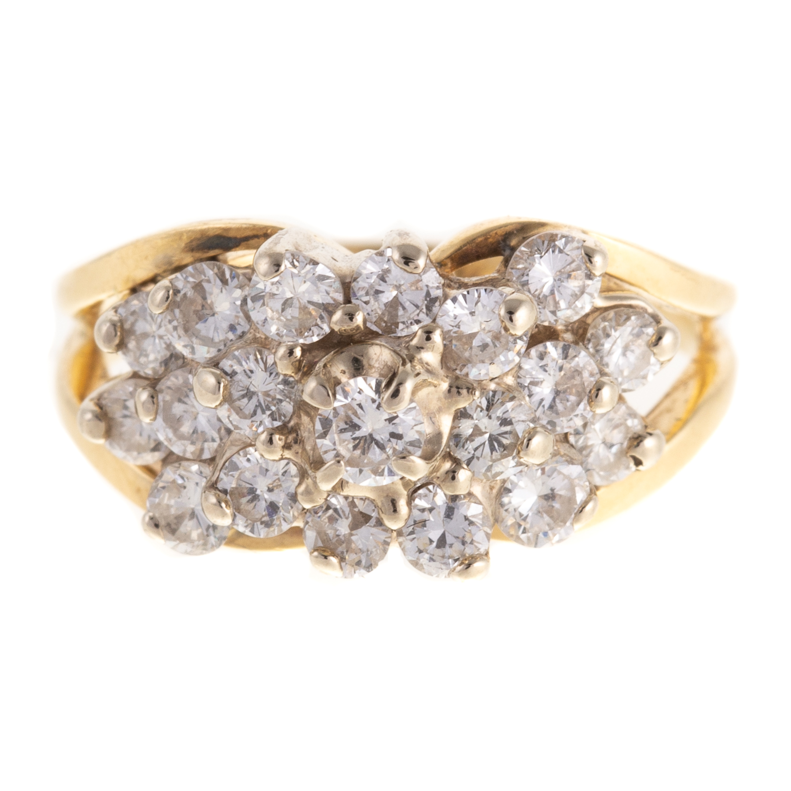 A 14K DIAMOND CLUSTER RING 14K 3347fc