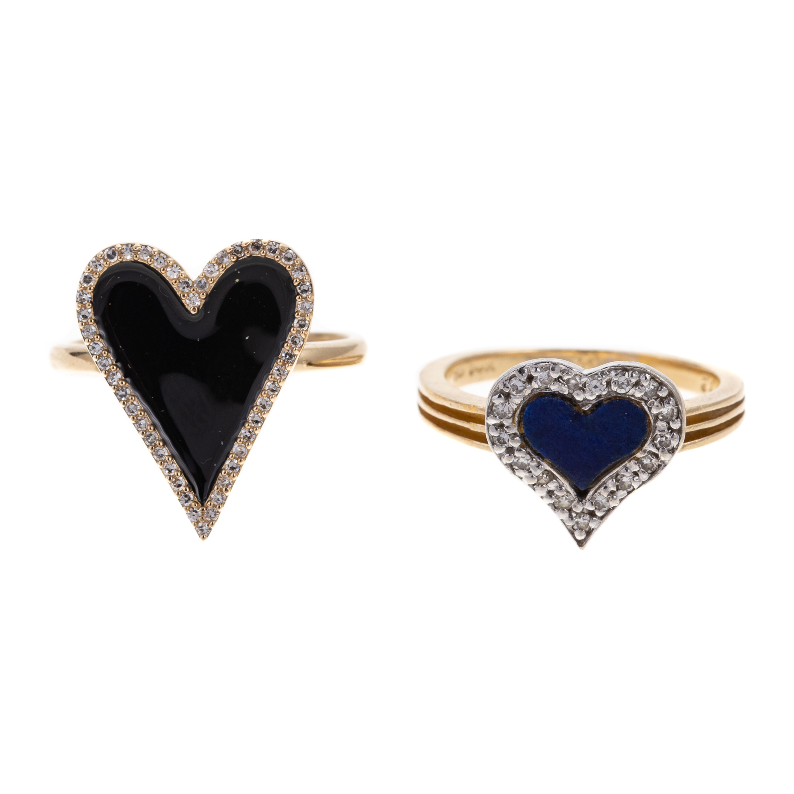 A DUO OF HEART RINGS IN 14K YELLOW