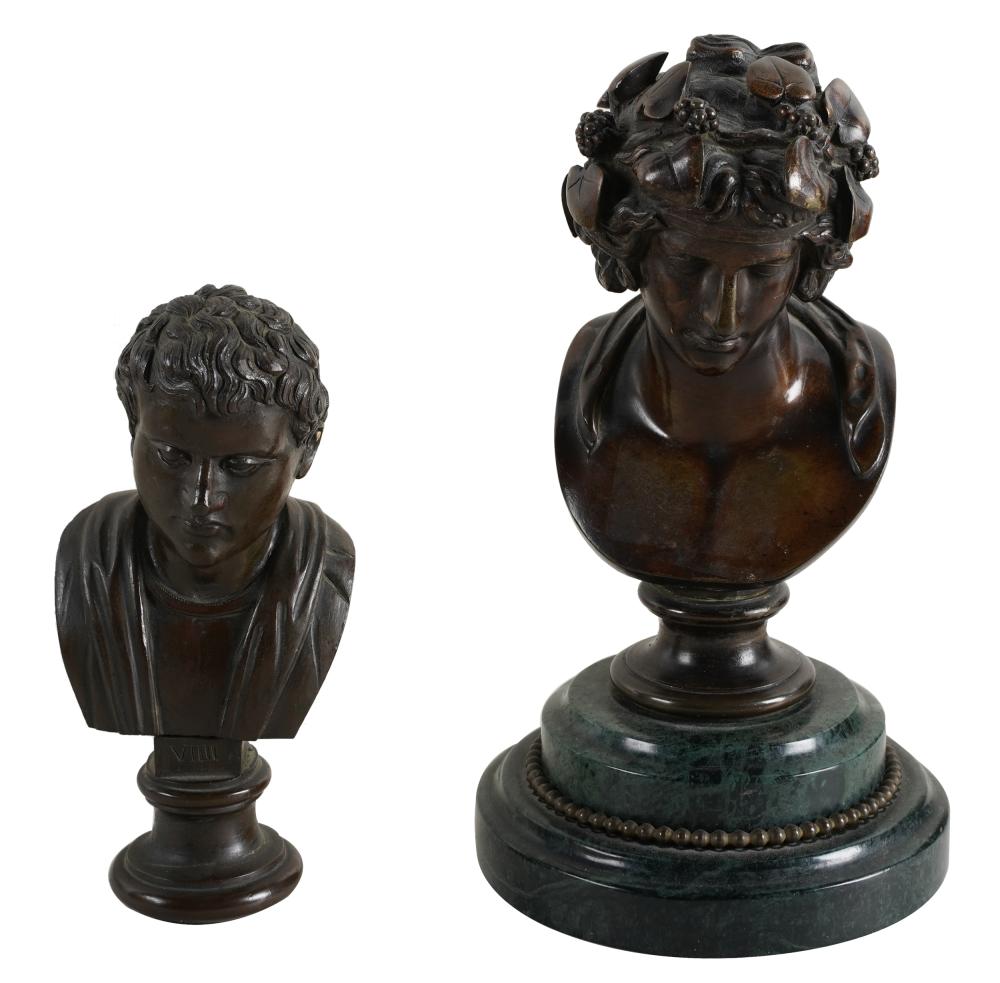 TWO PATINATED BRONZE BUSTSeach 334856