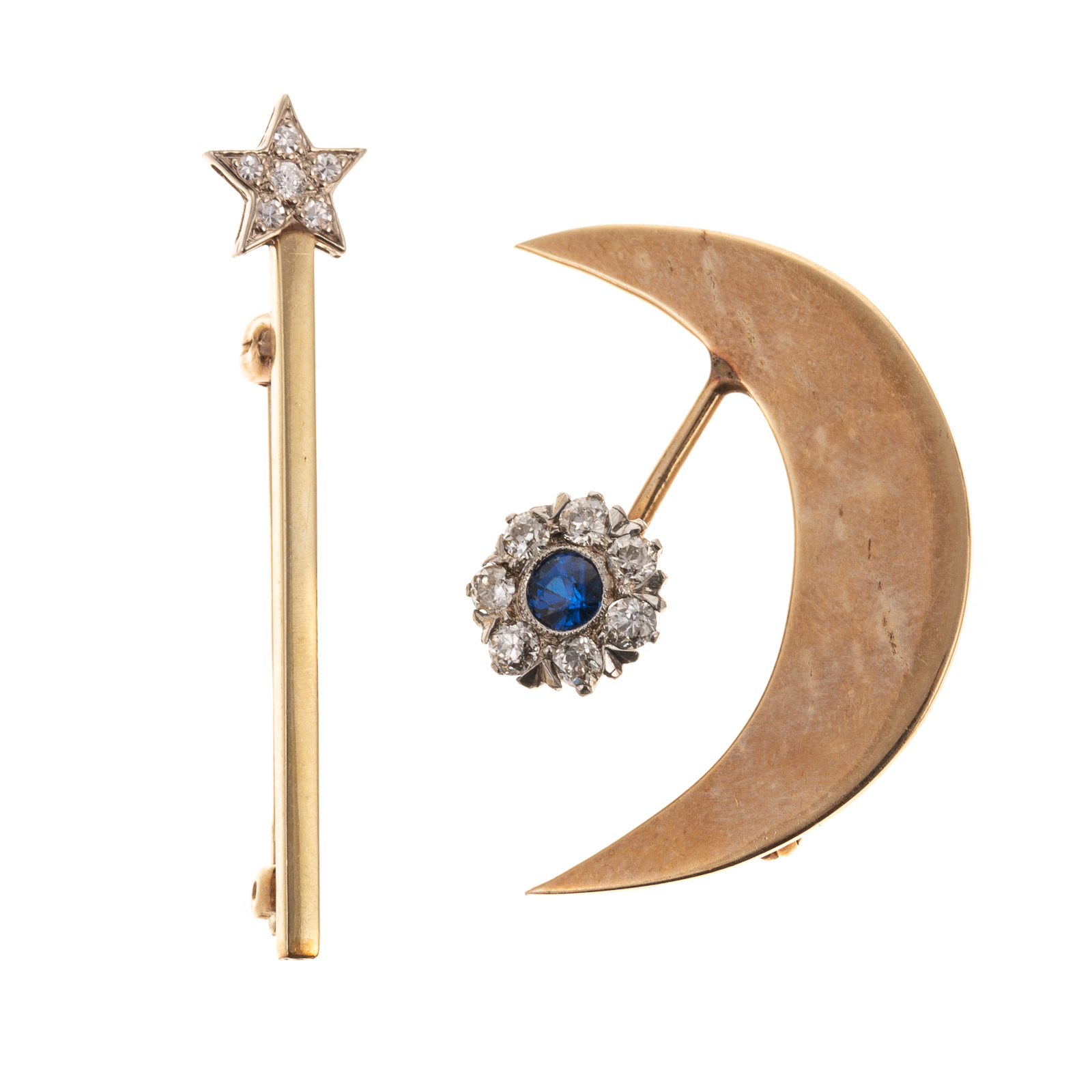A PAIR OF CELESTIAL DIAMOND BROOCHES 334859