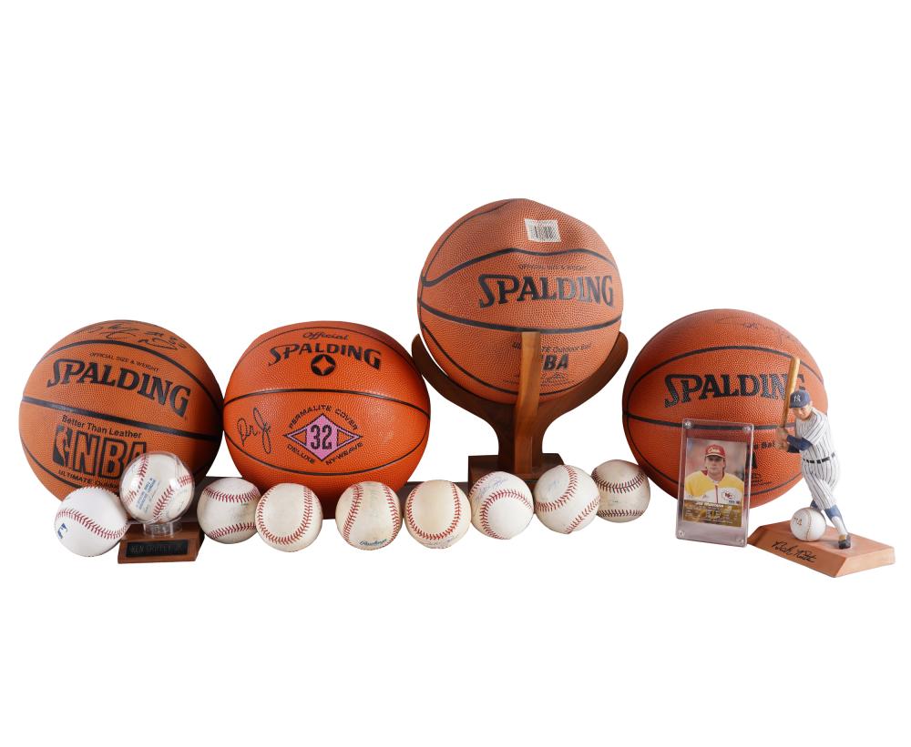 COLLECTION OF AUTOGRAPHED SPORTS ITEMScomprising: