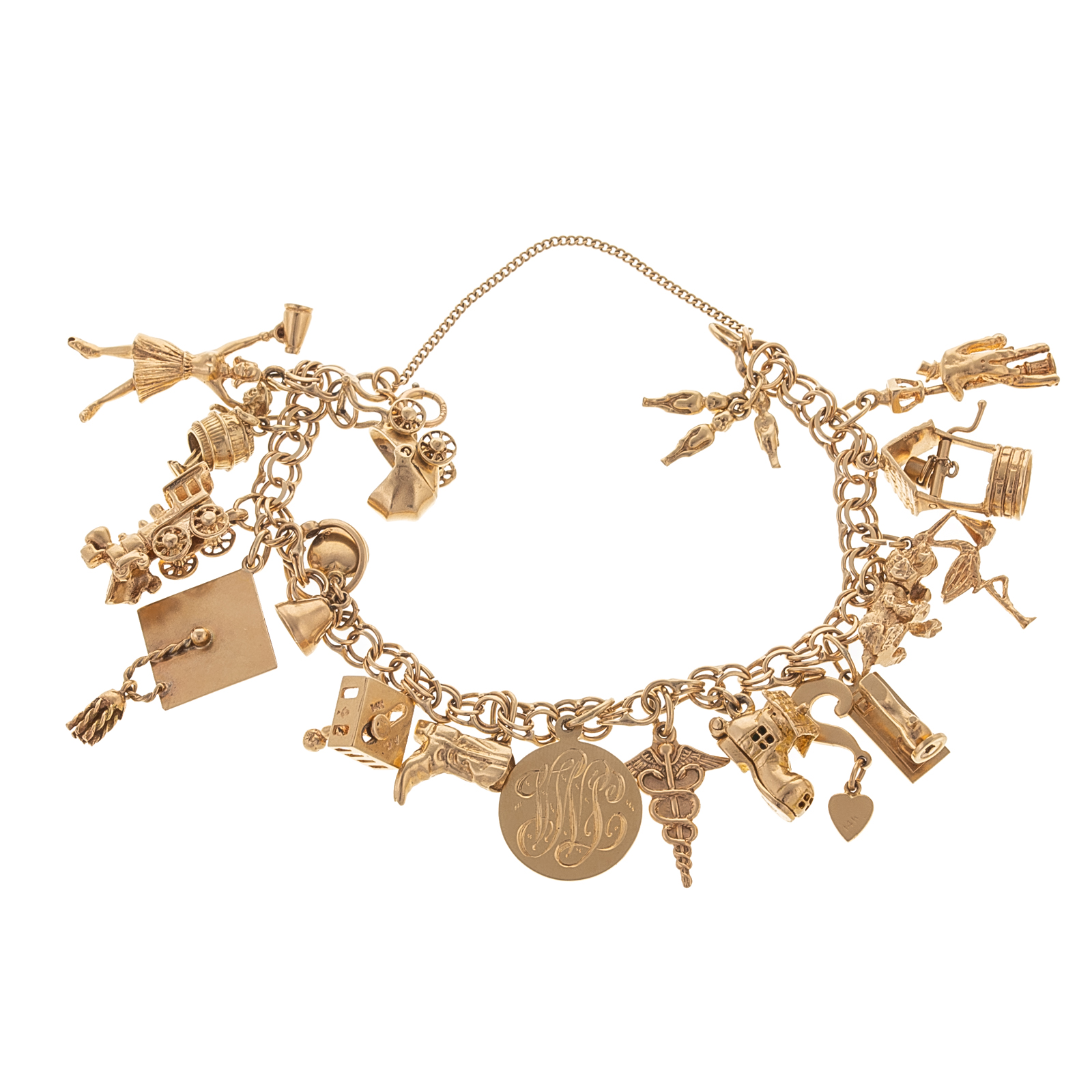 AN IMPRESSIVE VINTAGE CHARM BRACELET