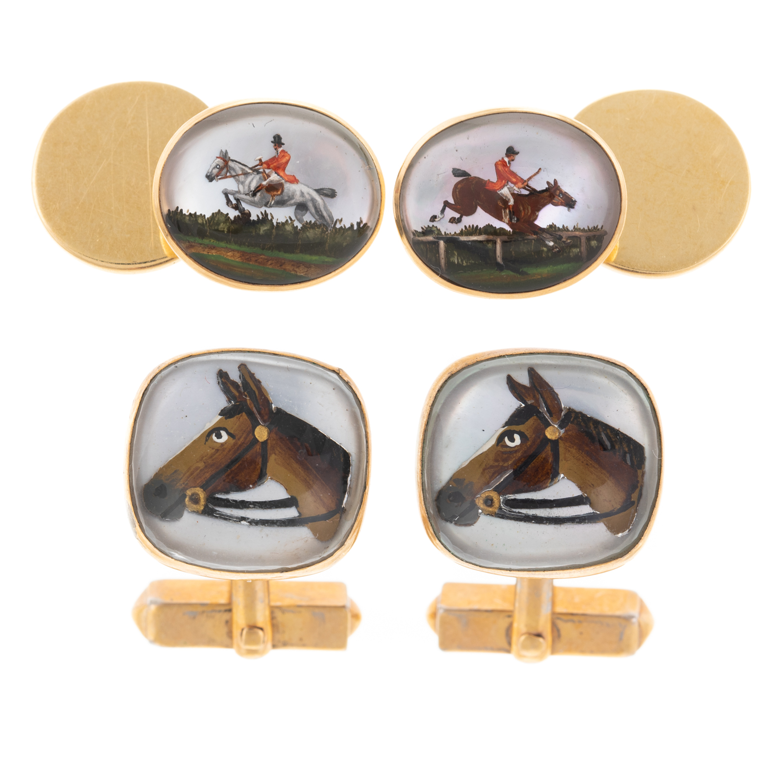 A DUO OF ESSEX CRYSTAL EQUESTRIAN 33490d