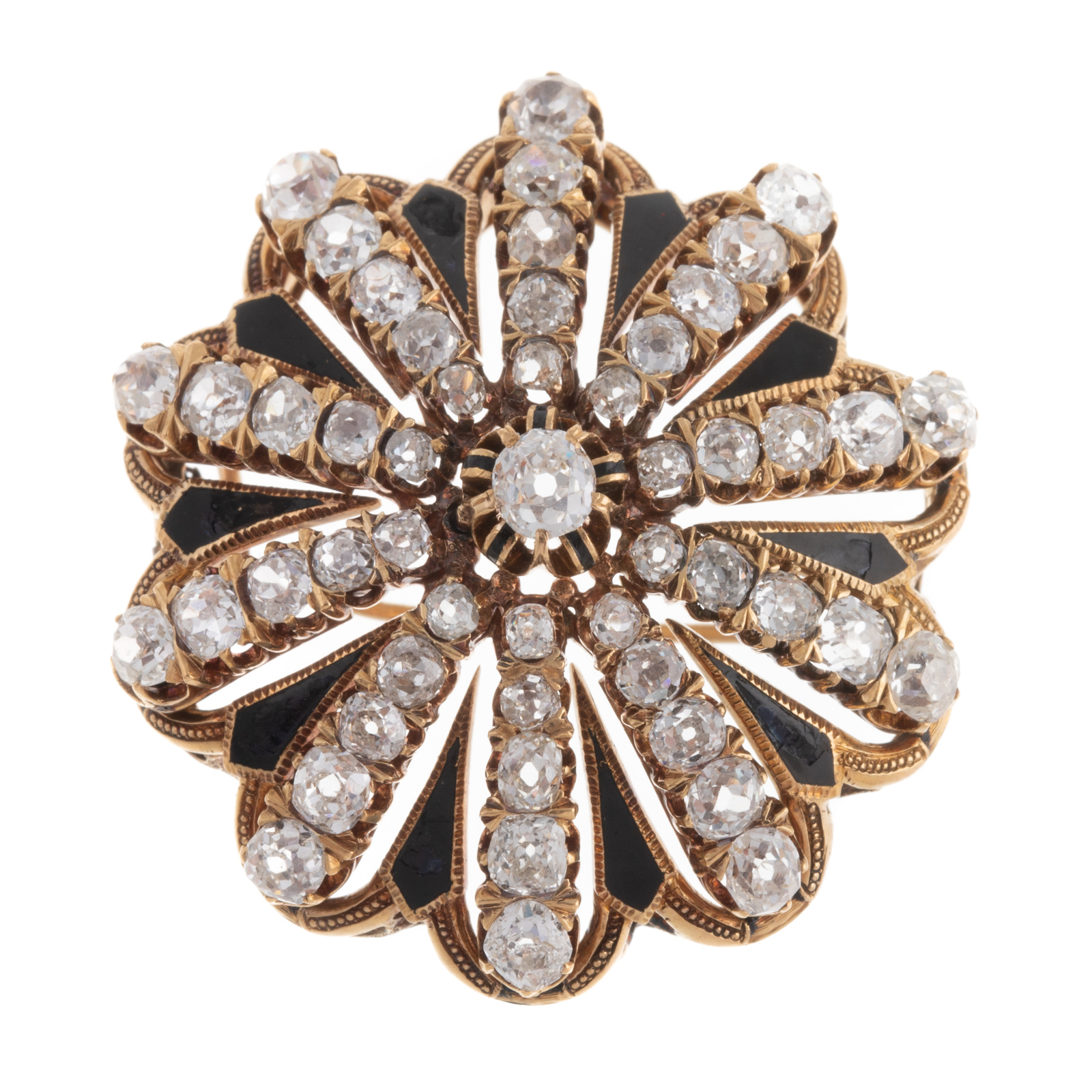 A VICTORIAN DIAMOND ENAMEL STARBURST 334907