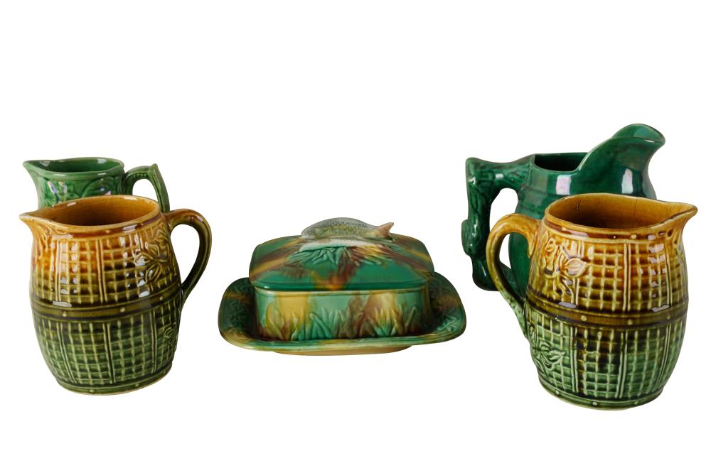 COLLECTION OF MAJOLICA POTTERYcomprising