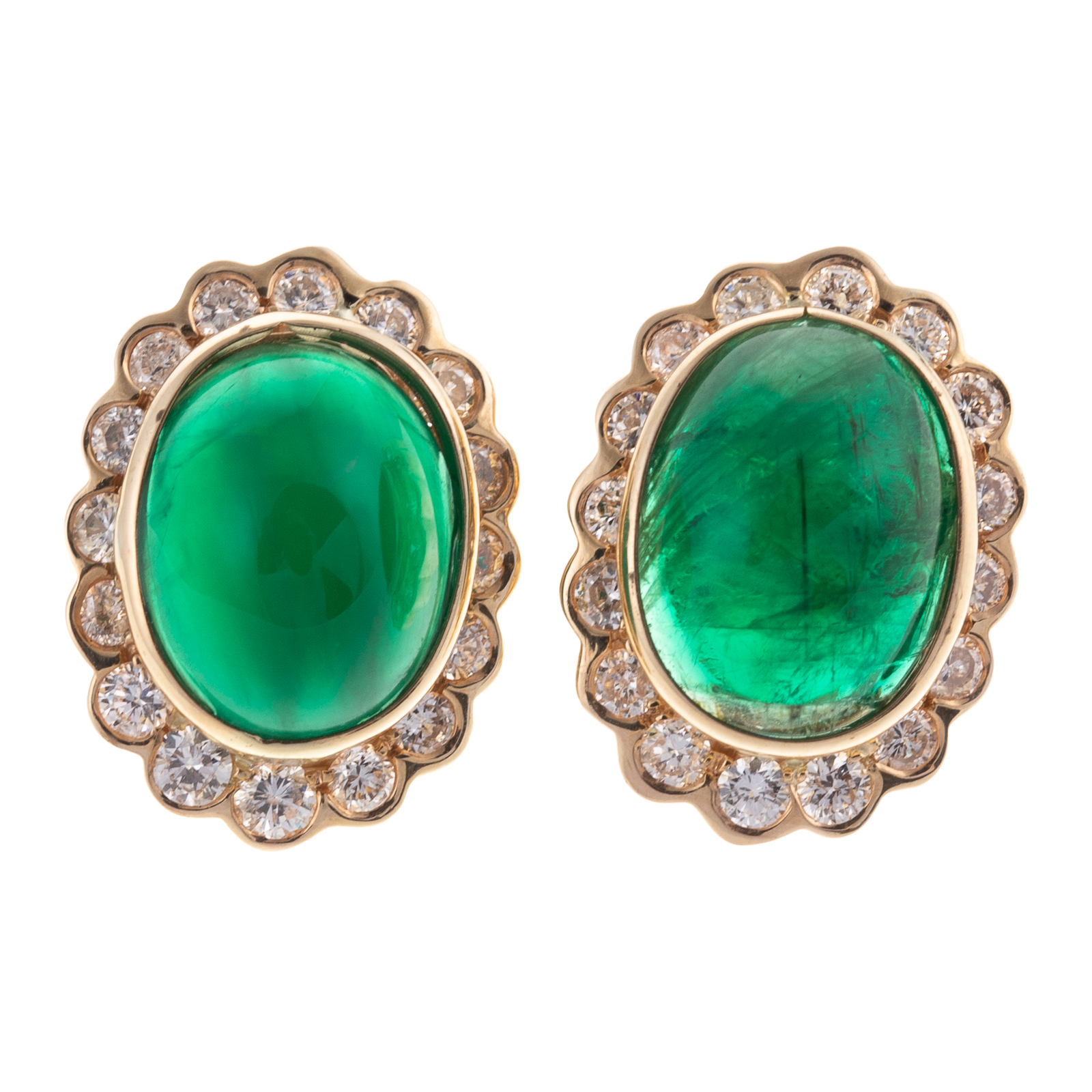 A PAIR OF VERY FINE 14K EMERALD