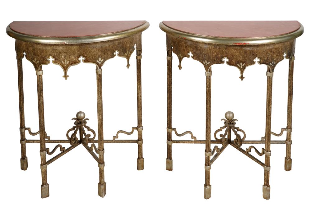PAIR OF PAINTED WOOD METAL CONSOLE 334983