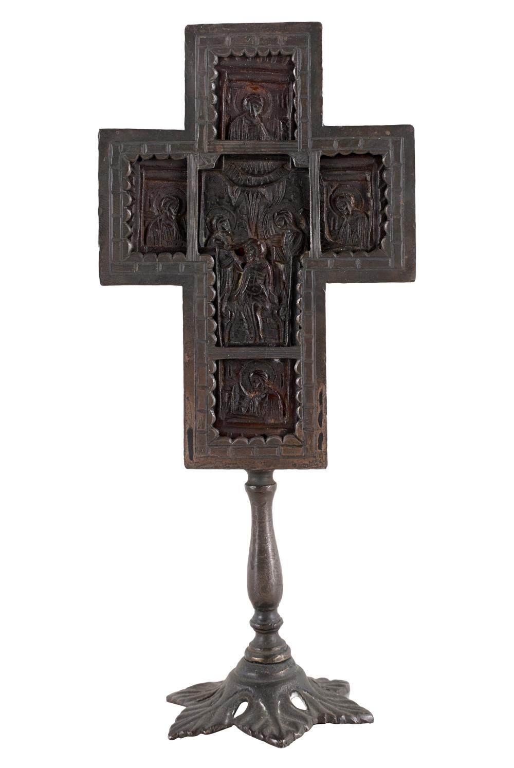 SILVER CRUCIFIX RELIQUARYstamped