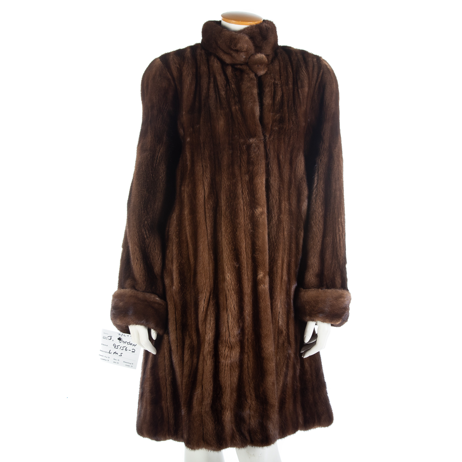 A 3 4 LENGTH BROWN MINK COAT Hook 33498e