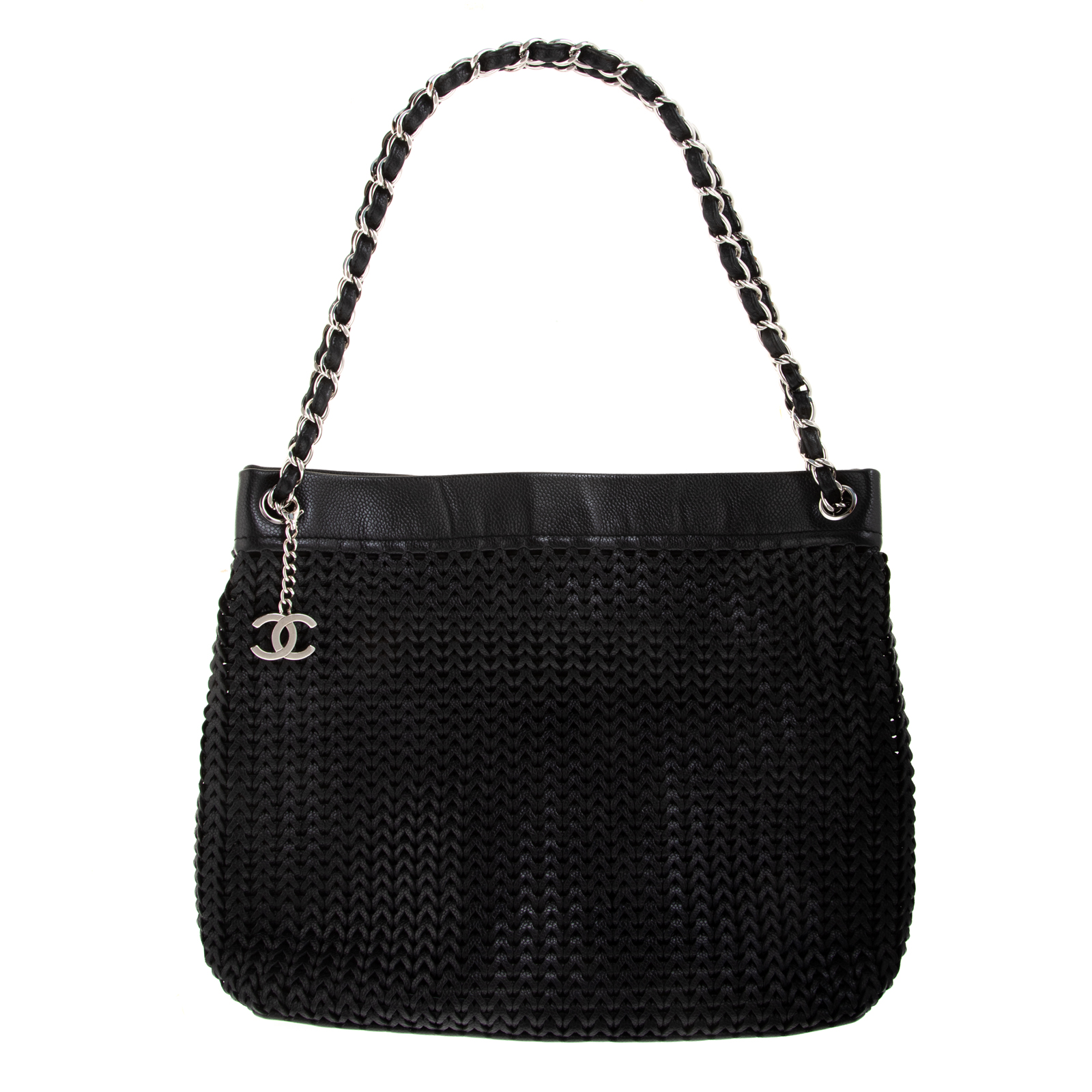 A CHANEL CC WOVEN CHARM TOTE A