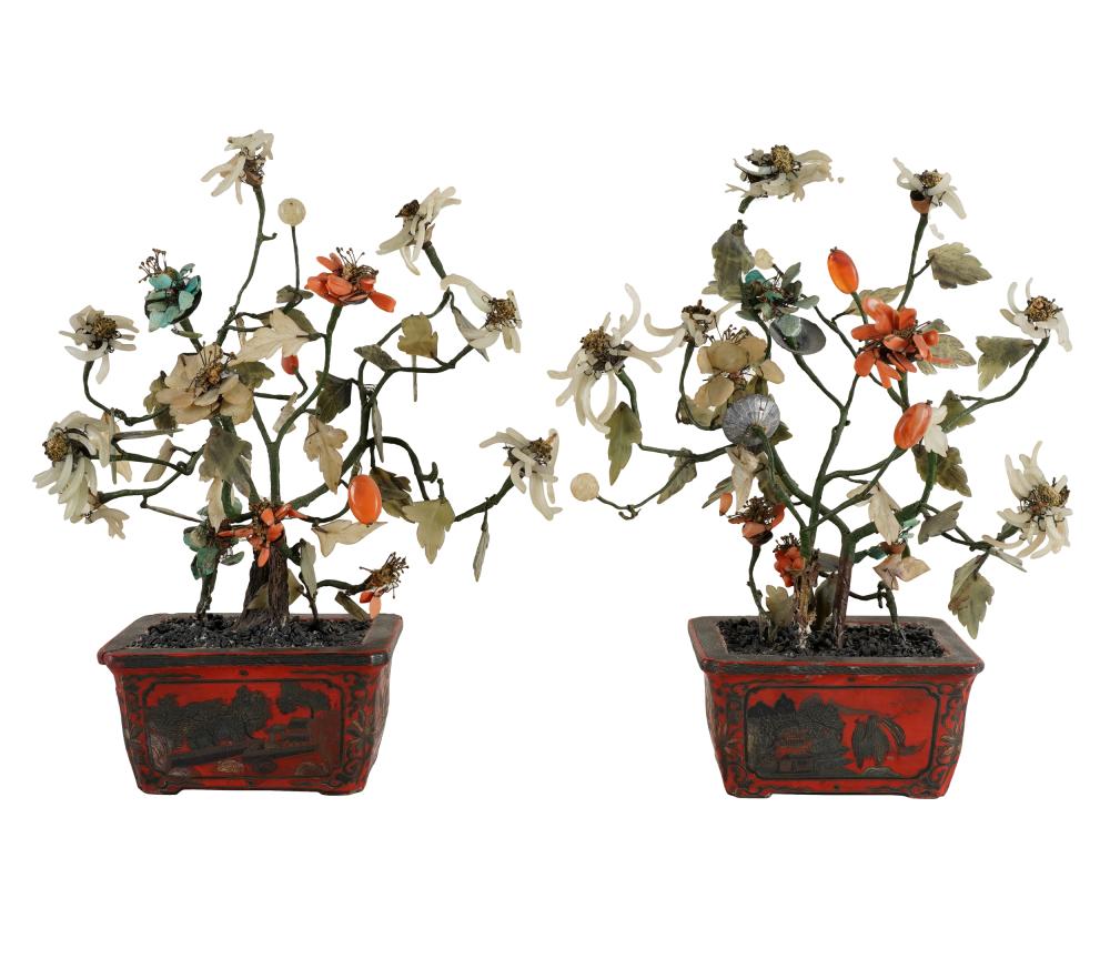 PAIR OF CHINESE MINERAL TREESeach 3349b0