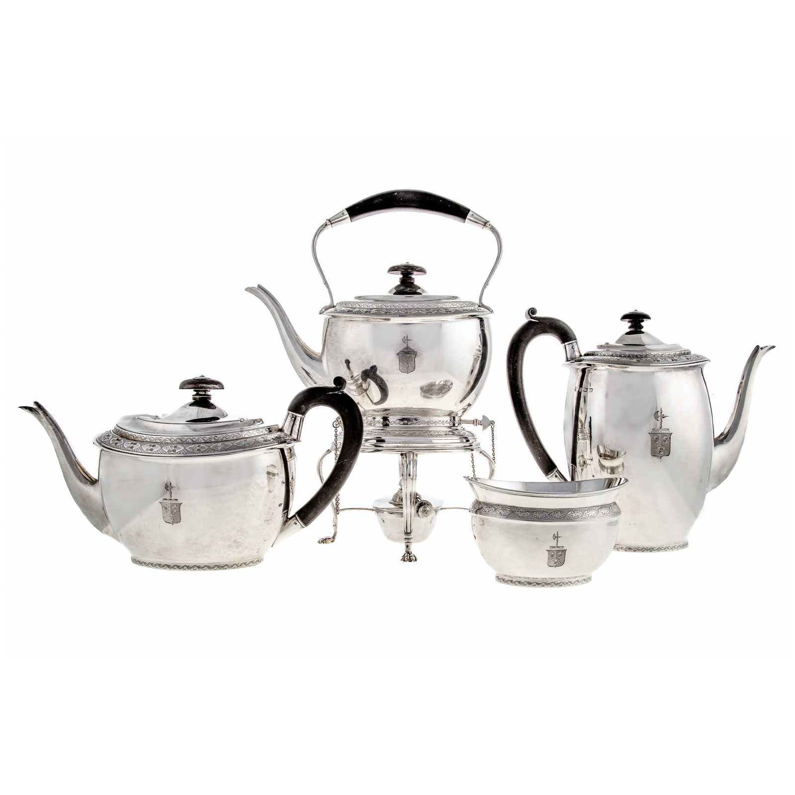 GEORGE VI SILVER COFFEE SET WITH