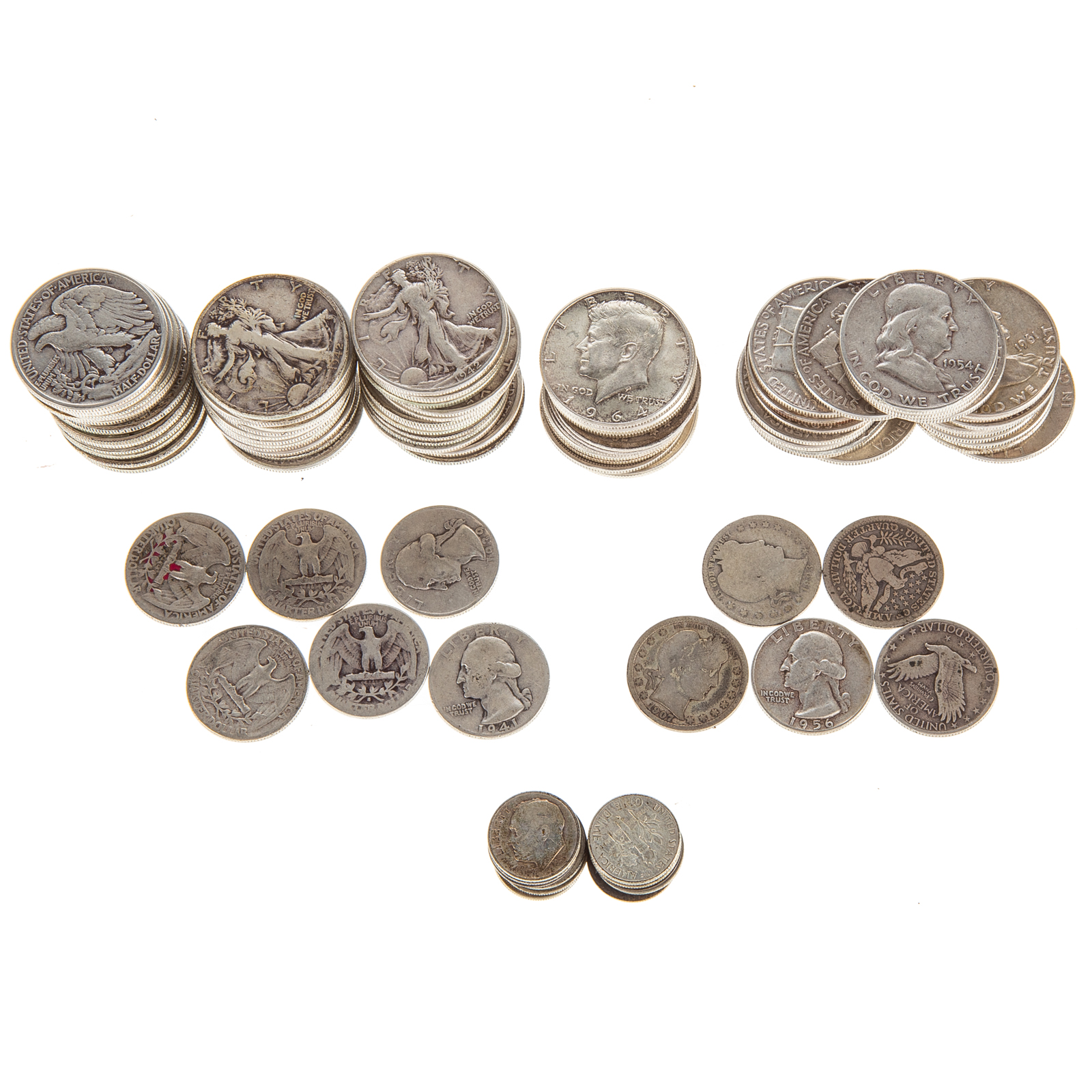  43 35 FACE IN US SILVER COINS 334a45